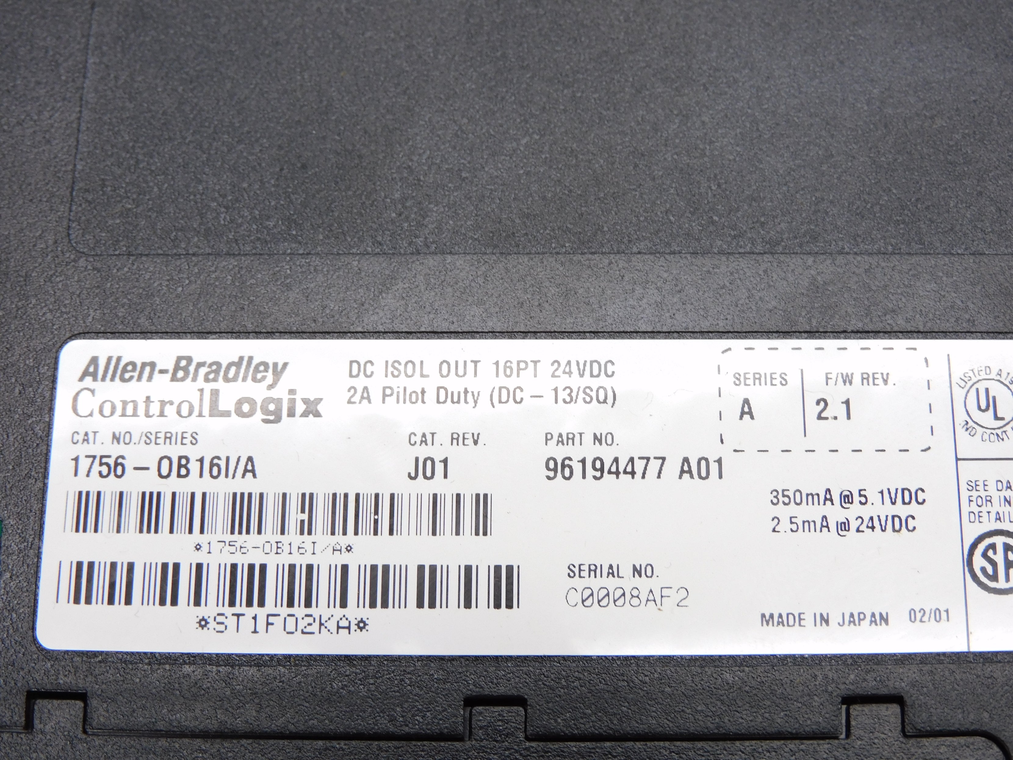 ALLEN BRADLEY 1756-OB16I SER. A F/W 2.1 NSMP