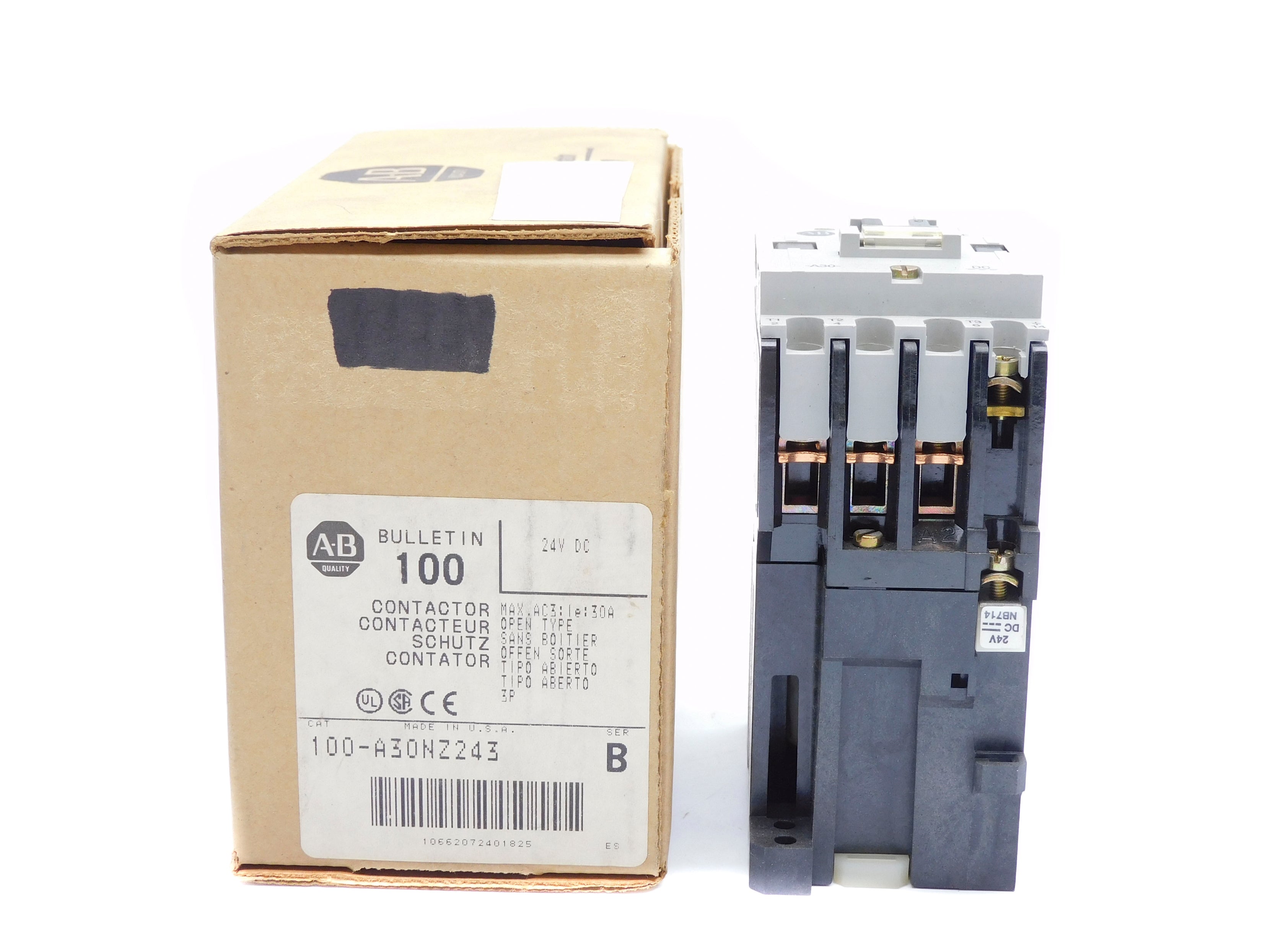 ALLEN BRADLEY 100-A30NZ243 SER. B 24VDC (BR/WH) NSMP