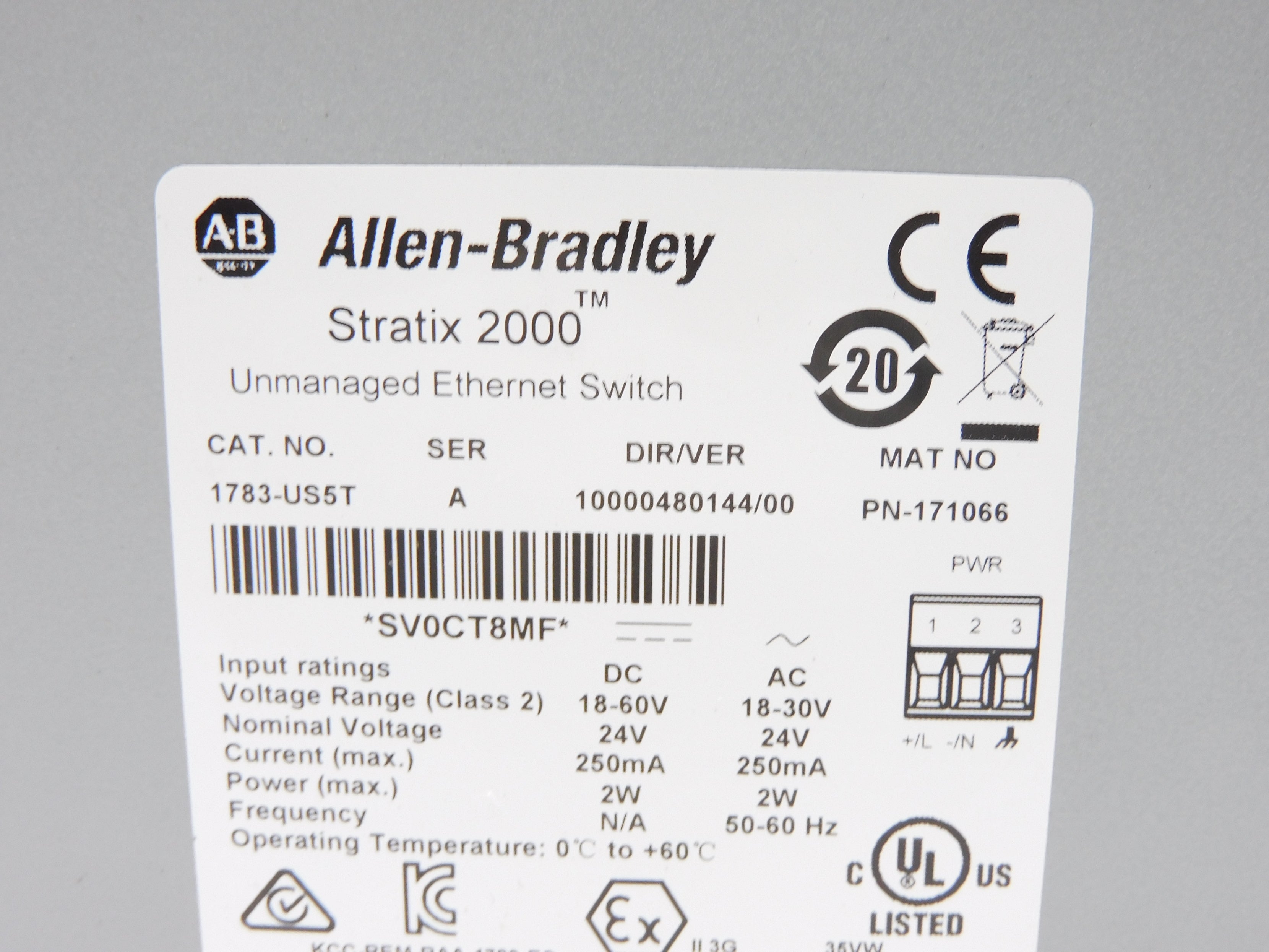 ALLEN BRADLEY 1783-US5T SER. A 18-30VAC NSMP