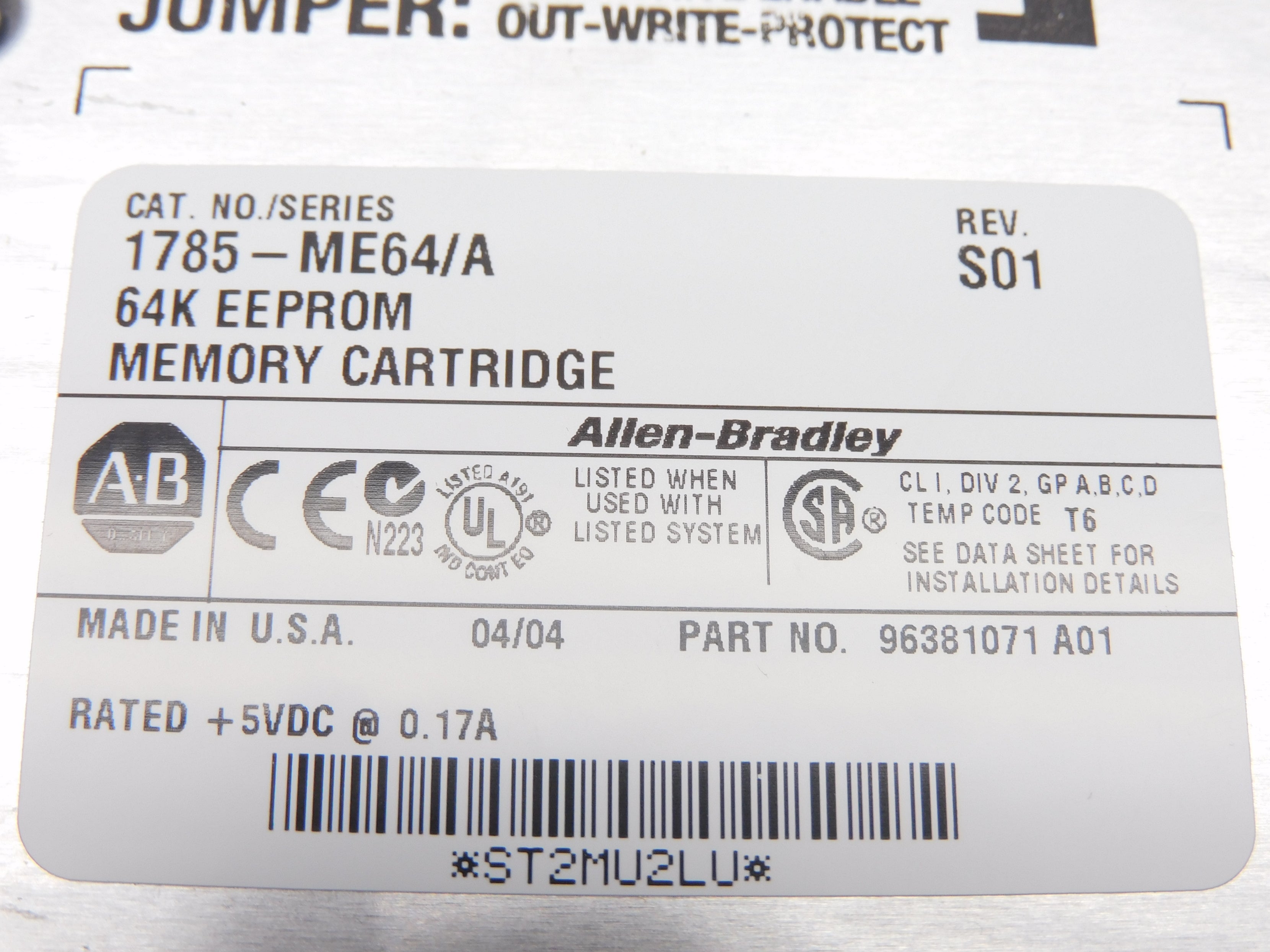 ALLEN BRADLEY 1785-ME64 SER. A REV. S01 NSMP