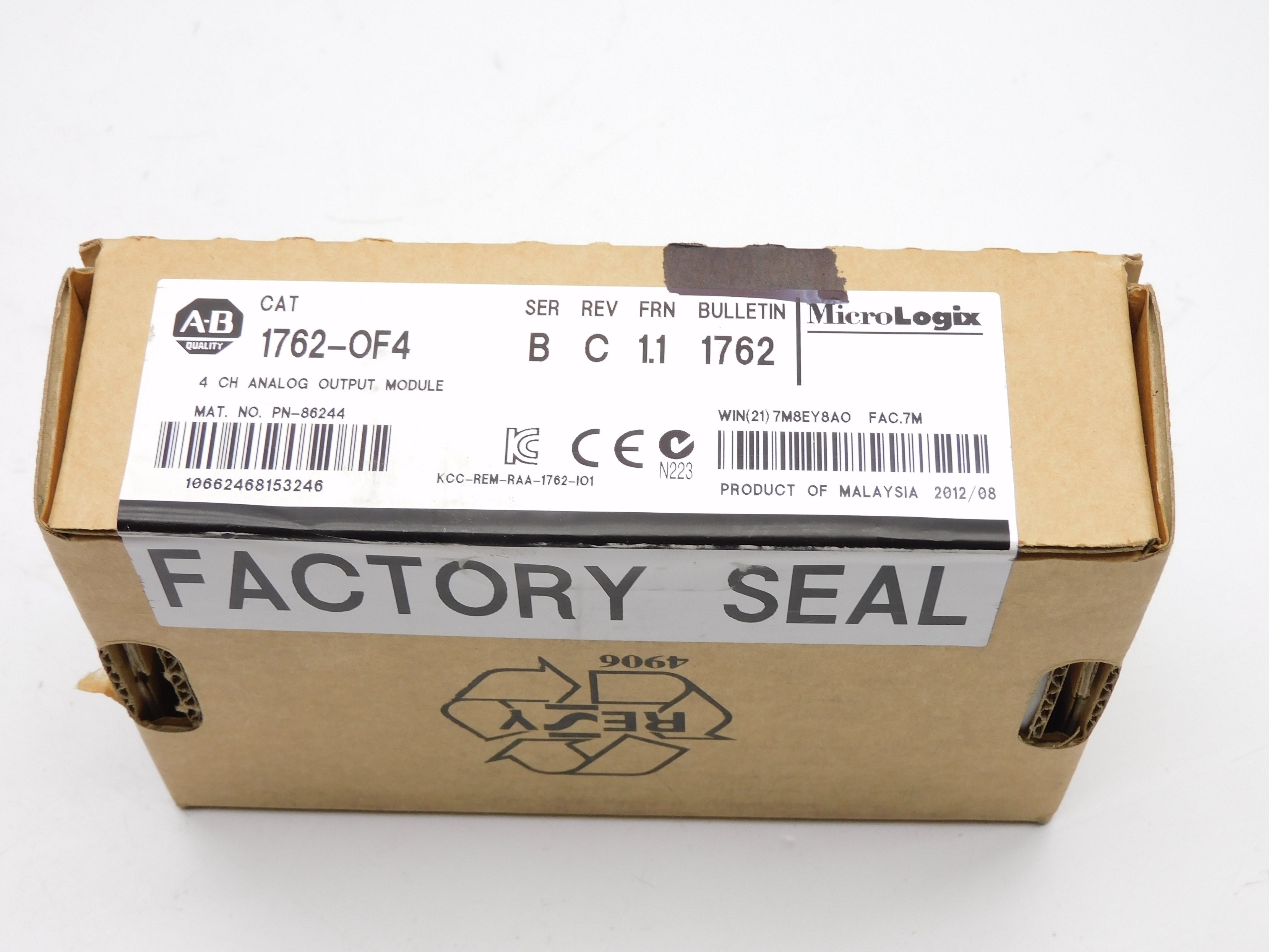 ALLEN BRADLEY 1762-OF4 SER. B F/W 1.1 DATE: 2012 NSFS
