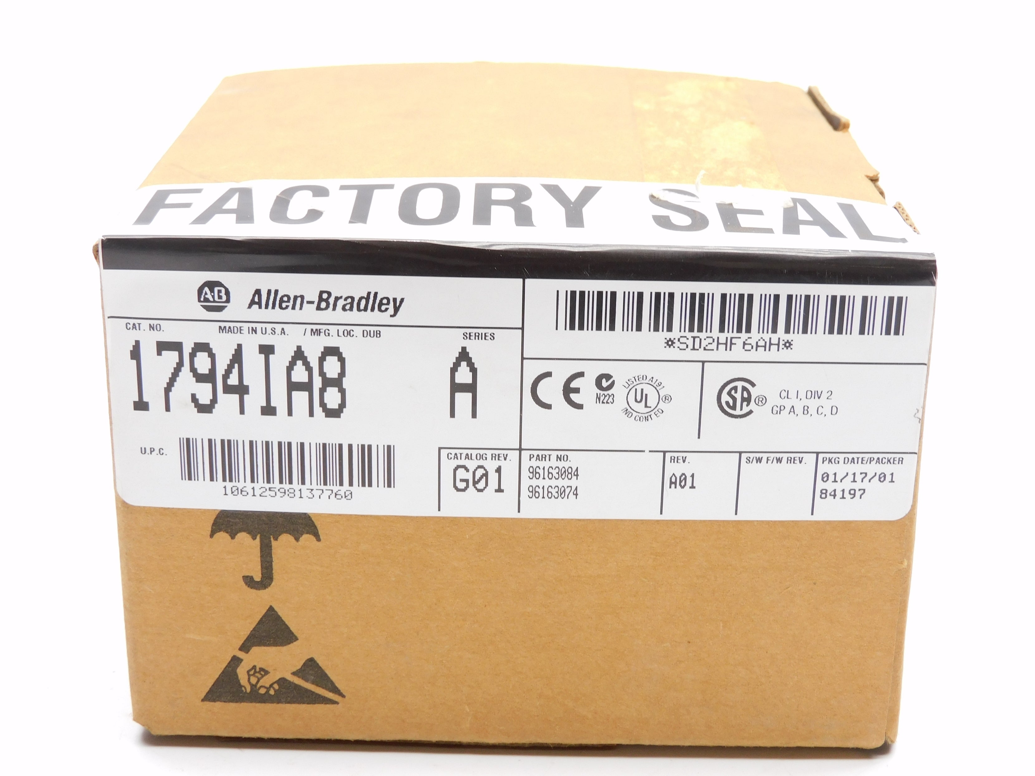 ALLEN BRADLEY 1794-IA8 SER. A DATE: 2001 NSFS