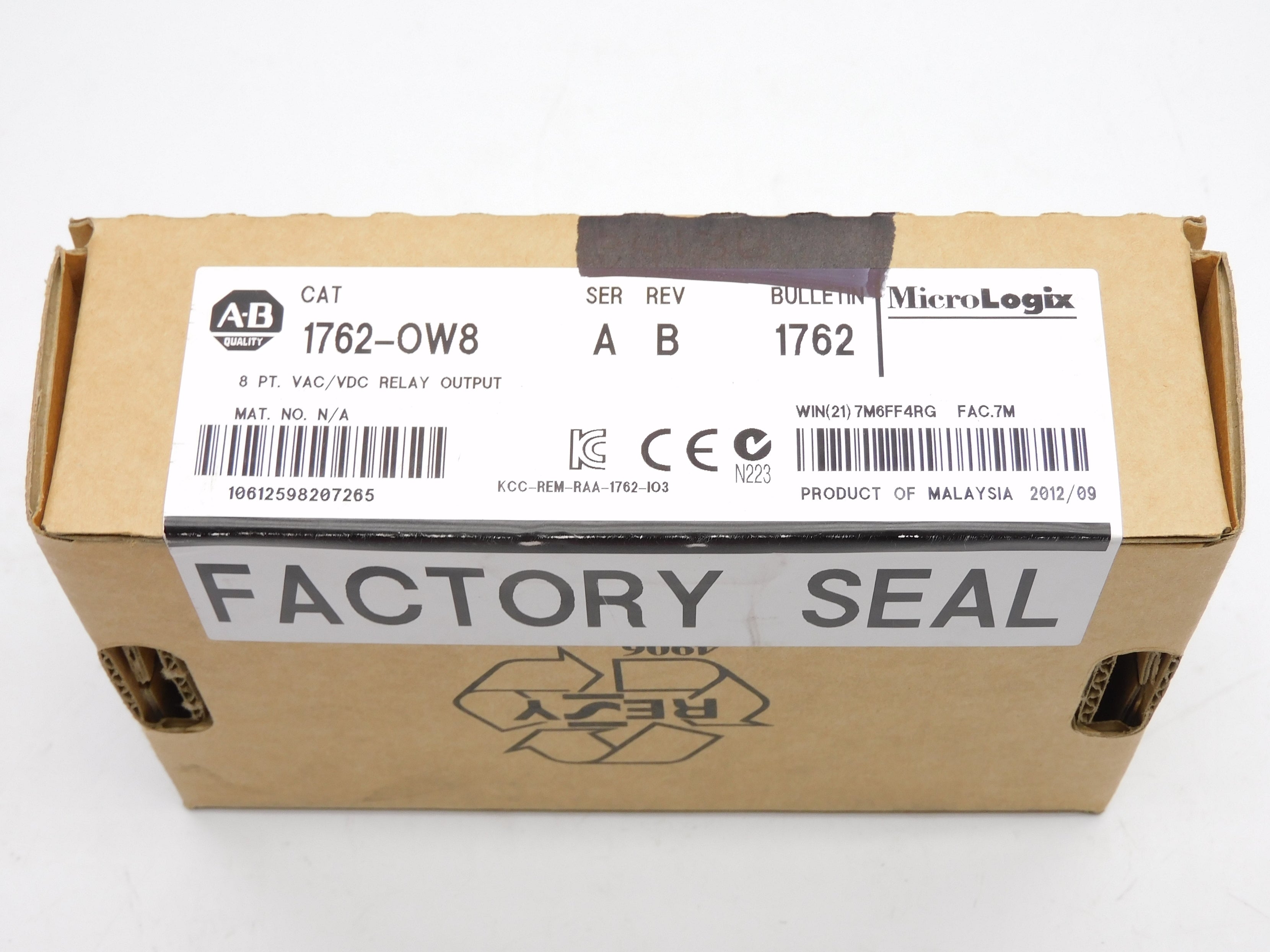 ALLEN BRADLEY 1762-OW8 SER. A DATE: 2012 NSFS