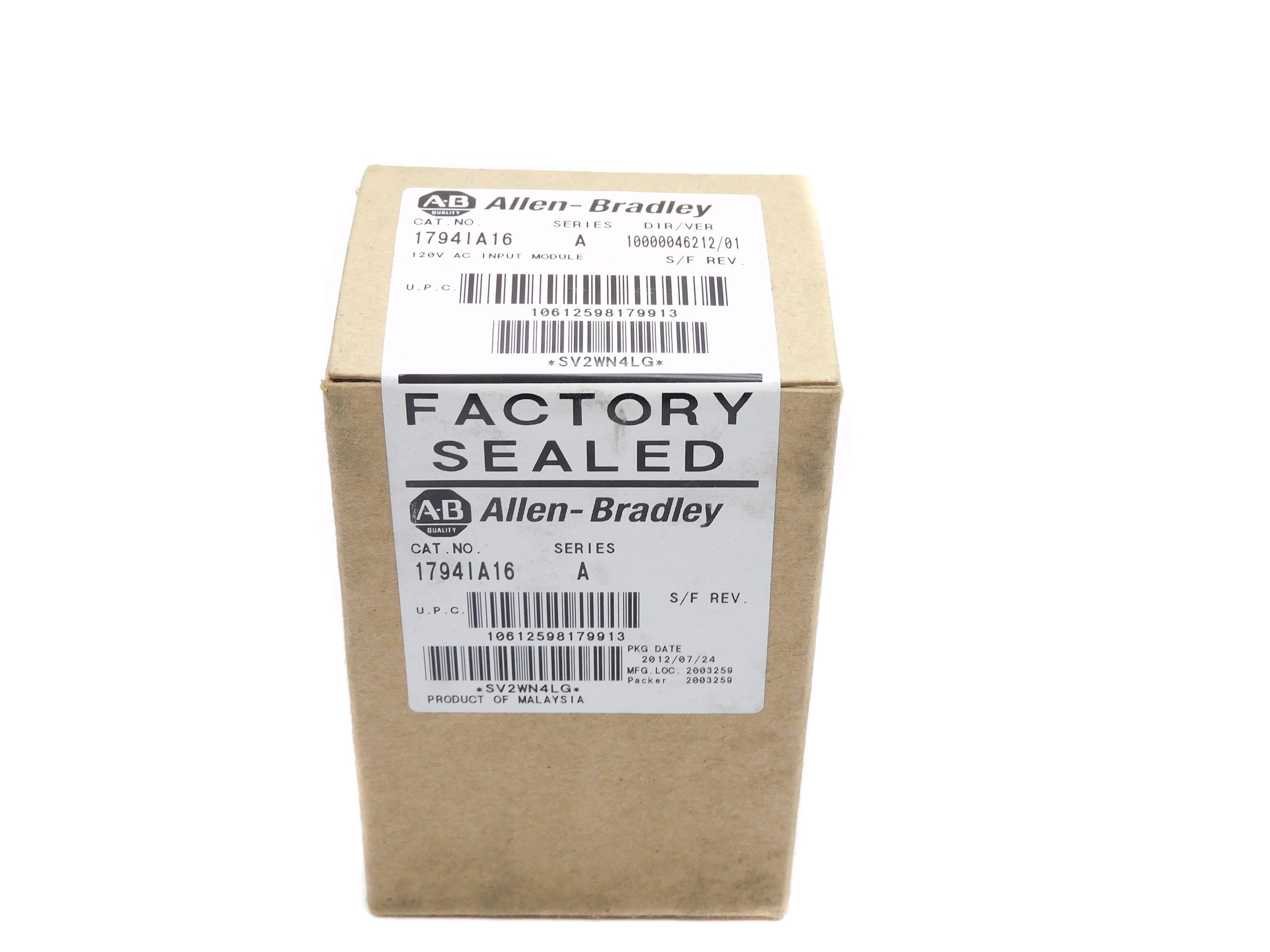 ALLEN BRADLEY 1794-IA16 SER. A DATE: 2012 NSFS