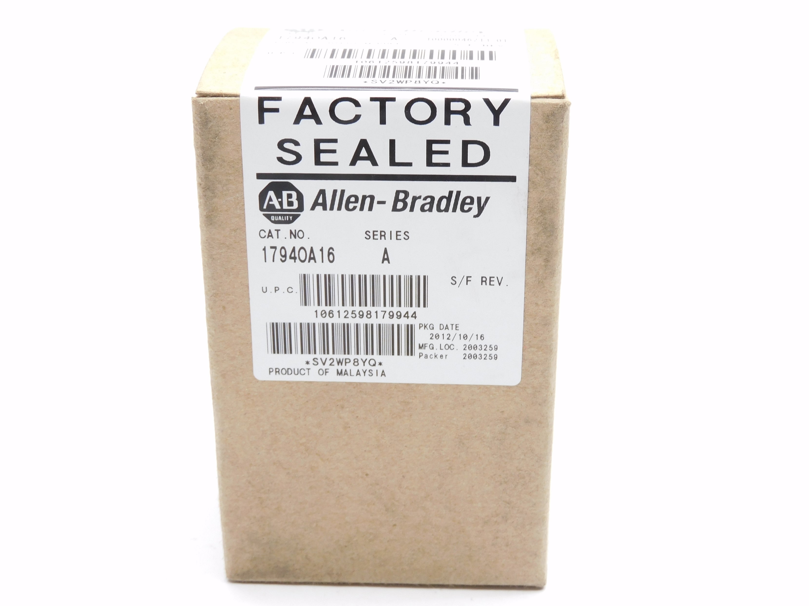 ALLEN BRADLEY 1794-OA16 SER. A DATE: 2012 NSFS