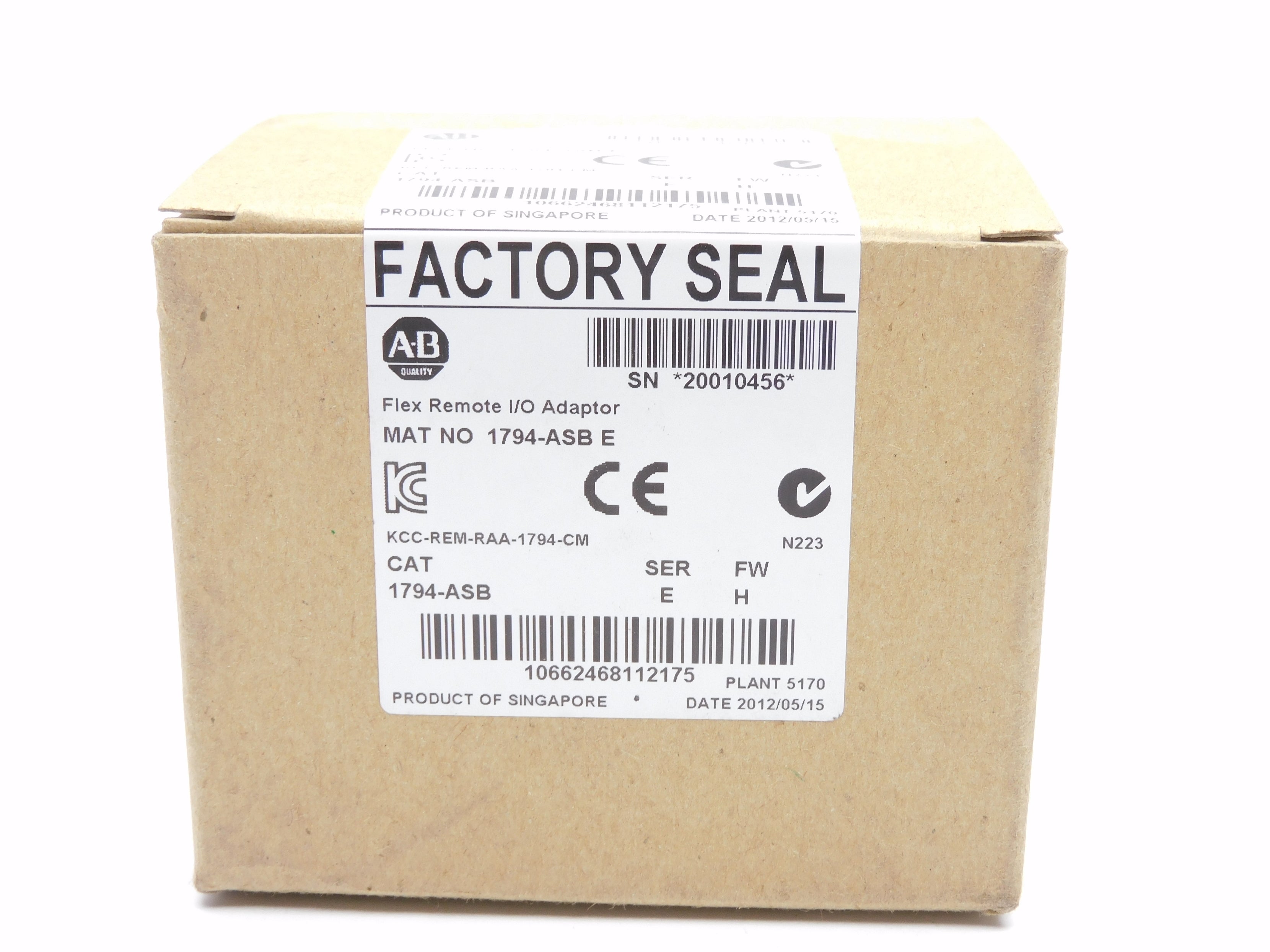ALLEN BRADLEY 1794-ASB SER. E F/W H DATE: 2012 NSFS