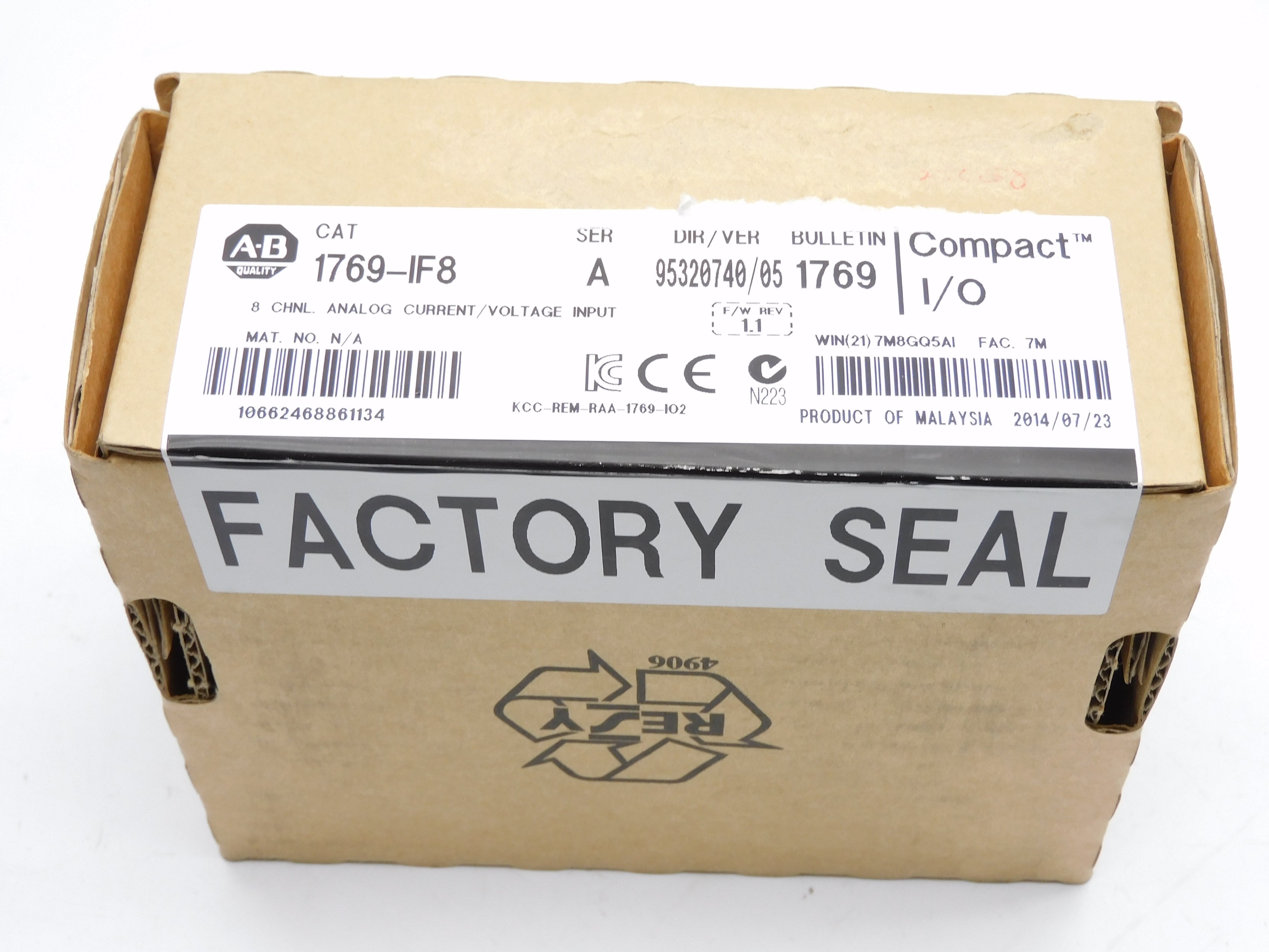 ALLEN BRADLEY 1769-IF8 SER. A F/W 1.1 DATE: 2014 NSFS