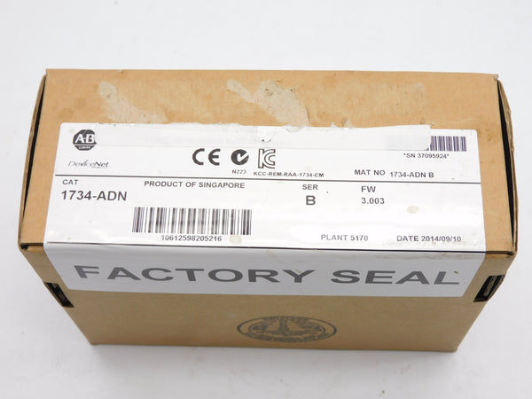 ALLEN BRADLEY 1734-ADN SER. B F/W 3.003 DATE: 2014 NSFS