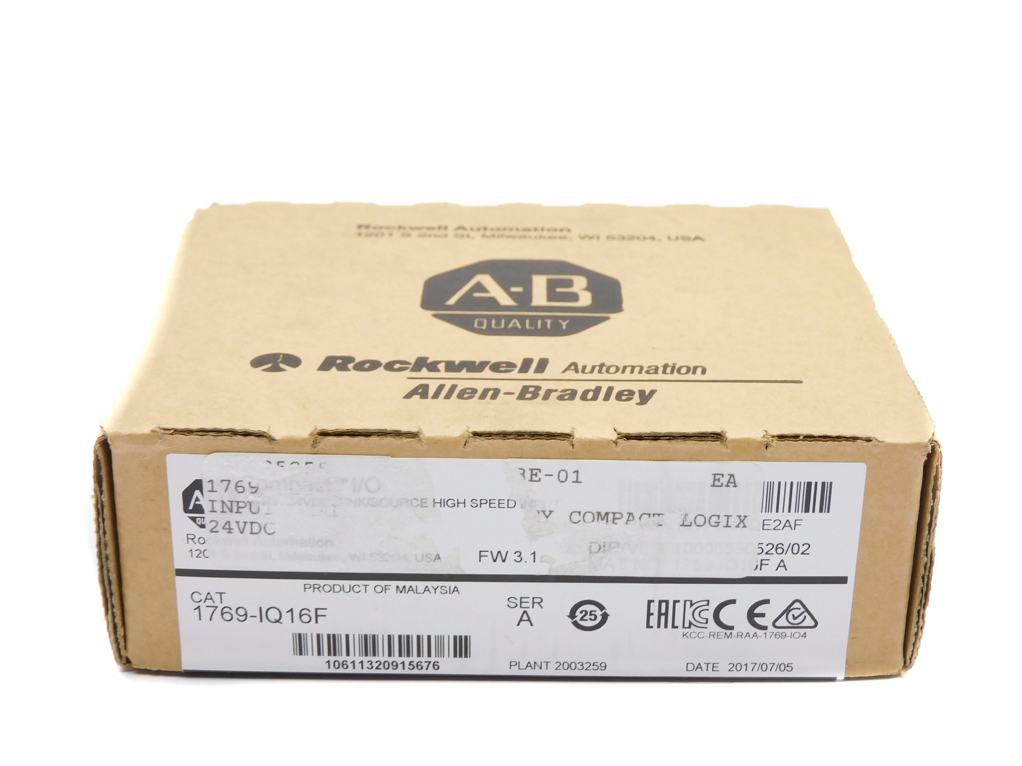 ALLEN BRADLEY 1769-IQ16F SER. A F/W 3.1 DATE: 2017 NSFS
