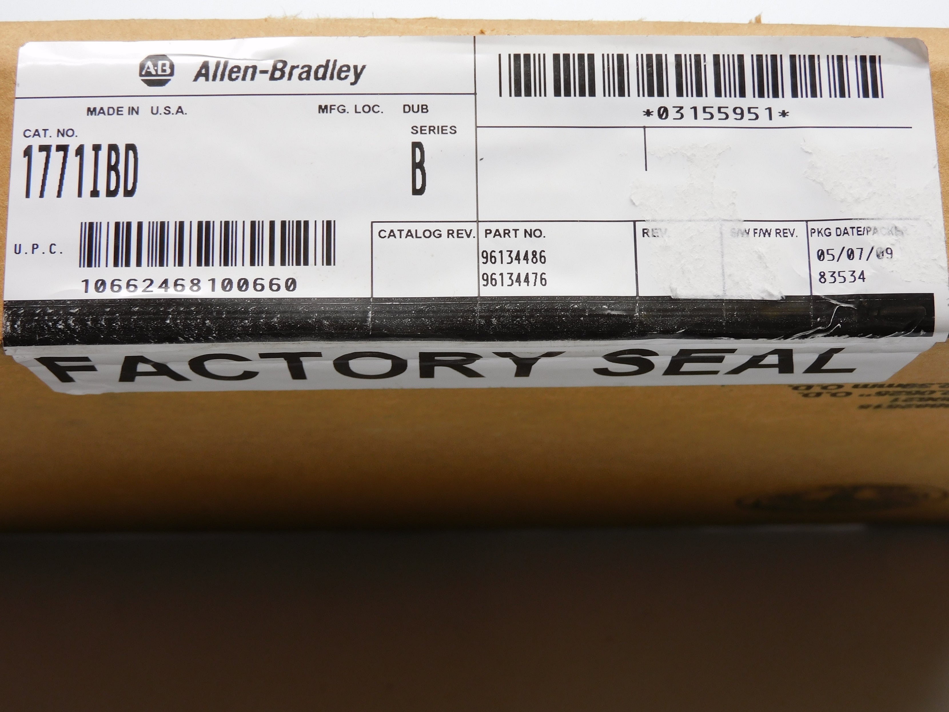 ALLEN BRADLEY 1771-IBD SER. B DATE: 2009 NSFS