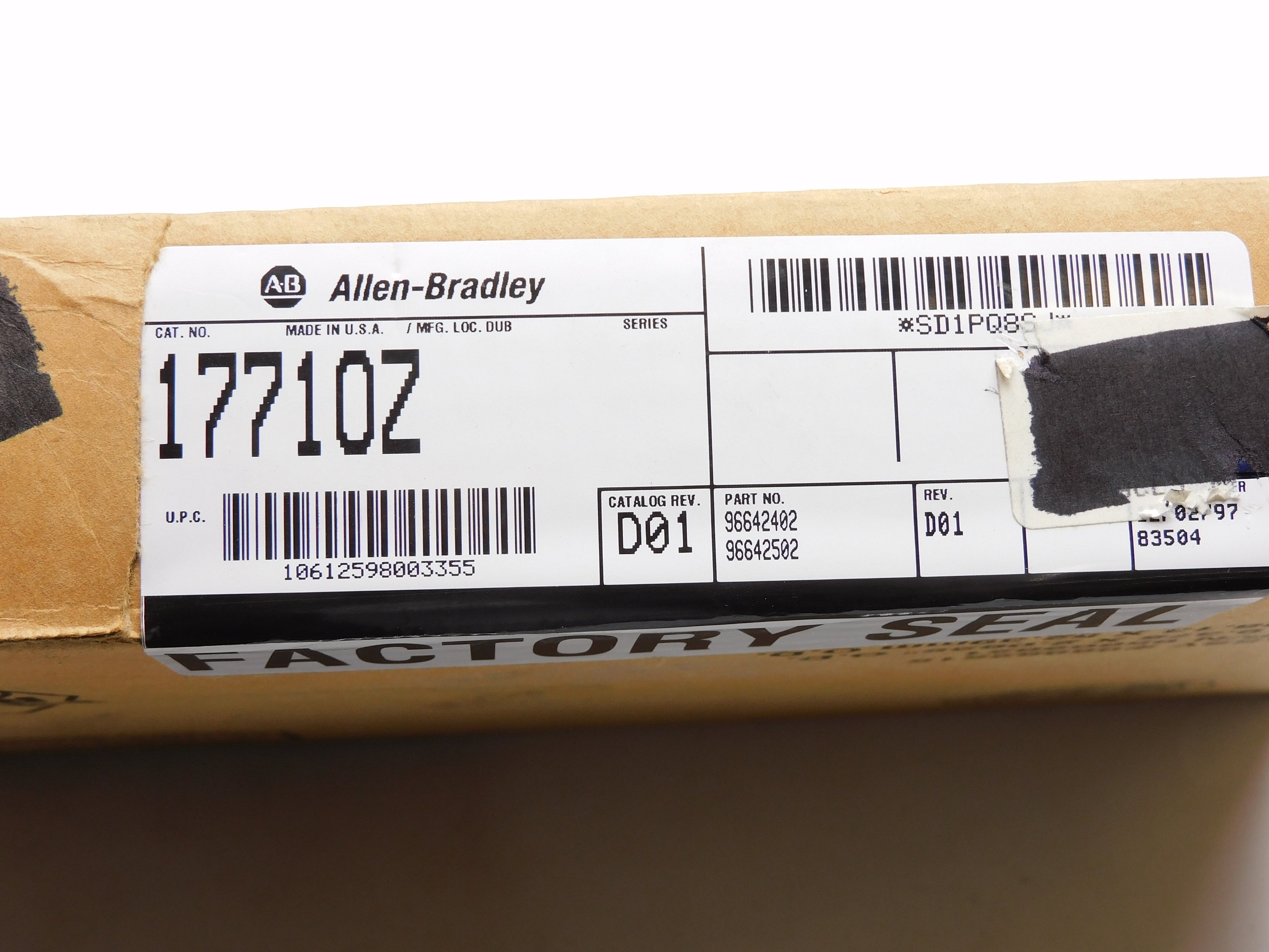 ALLEN BRADLEY 1771-OZ (AS PICTURED) DATE: 1997 NSFS