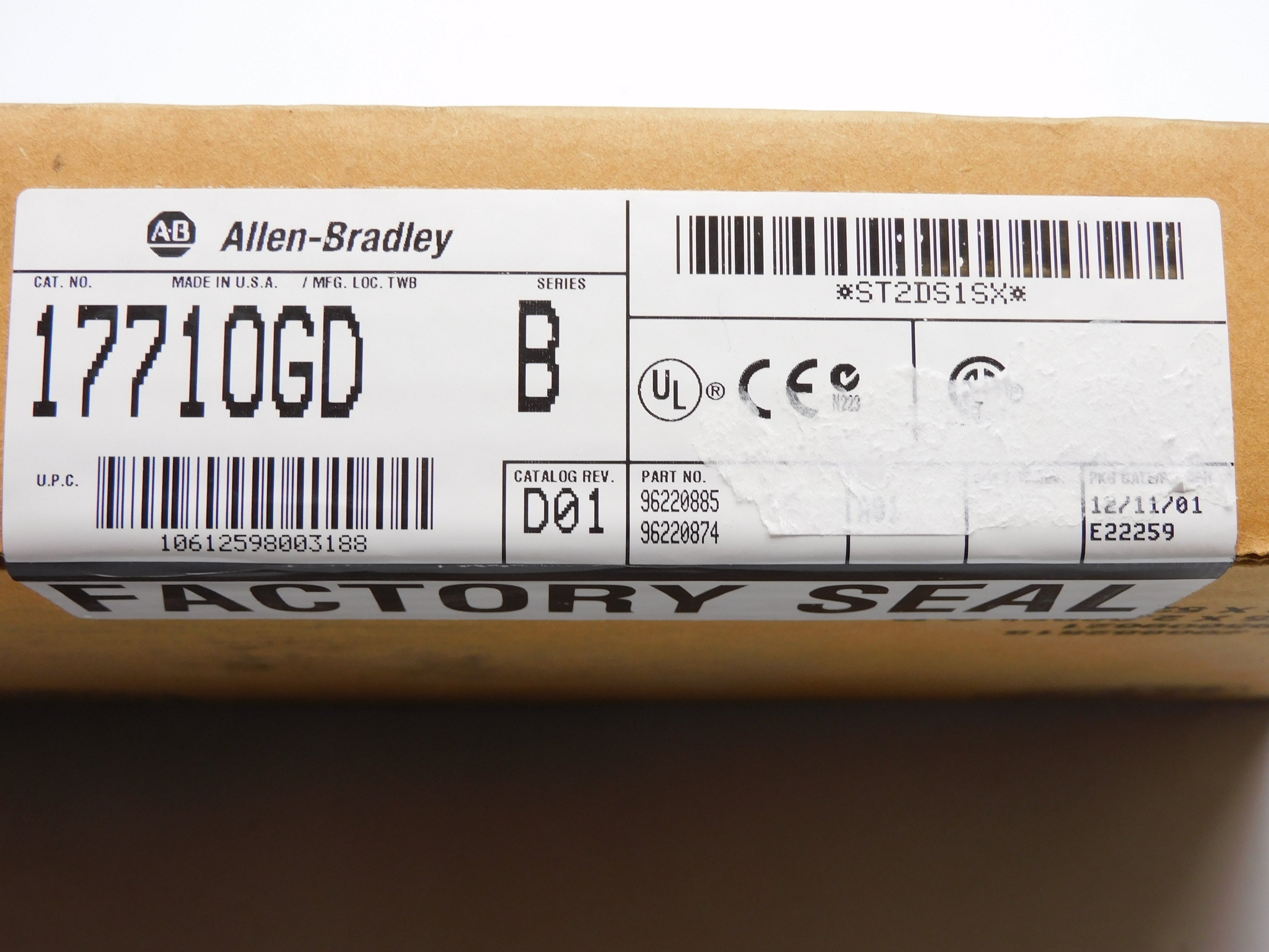 ALLEN BRADLEY 1771-OGD SER. B DATE: 2001 NSFS