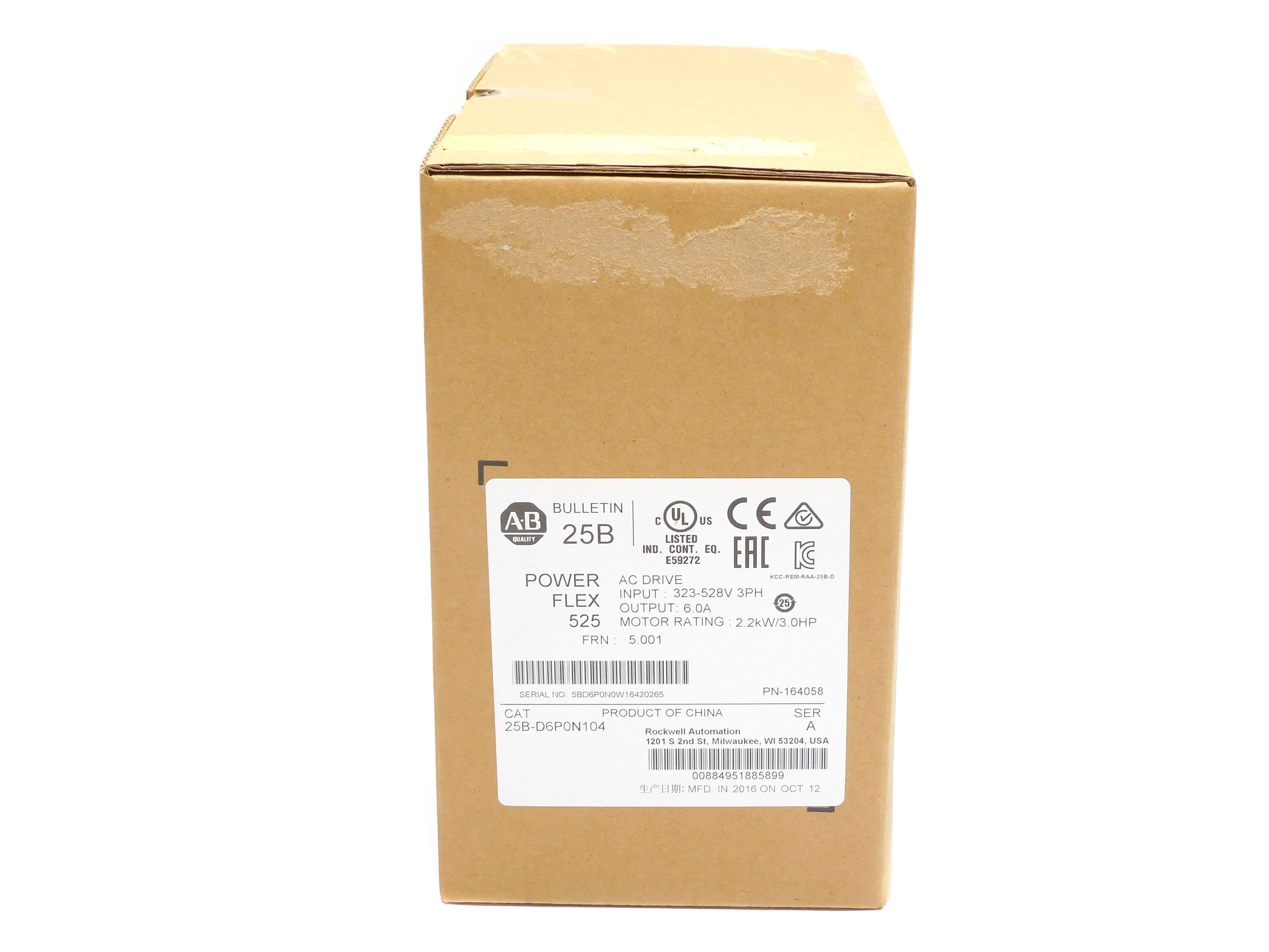 ALLEN BRADLEY 25B-D6P0N104 SER. A F/W 5.001 DATE: 2016 NSFS
