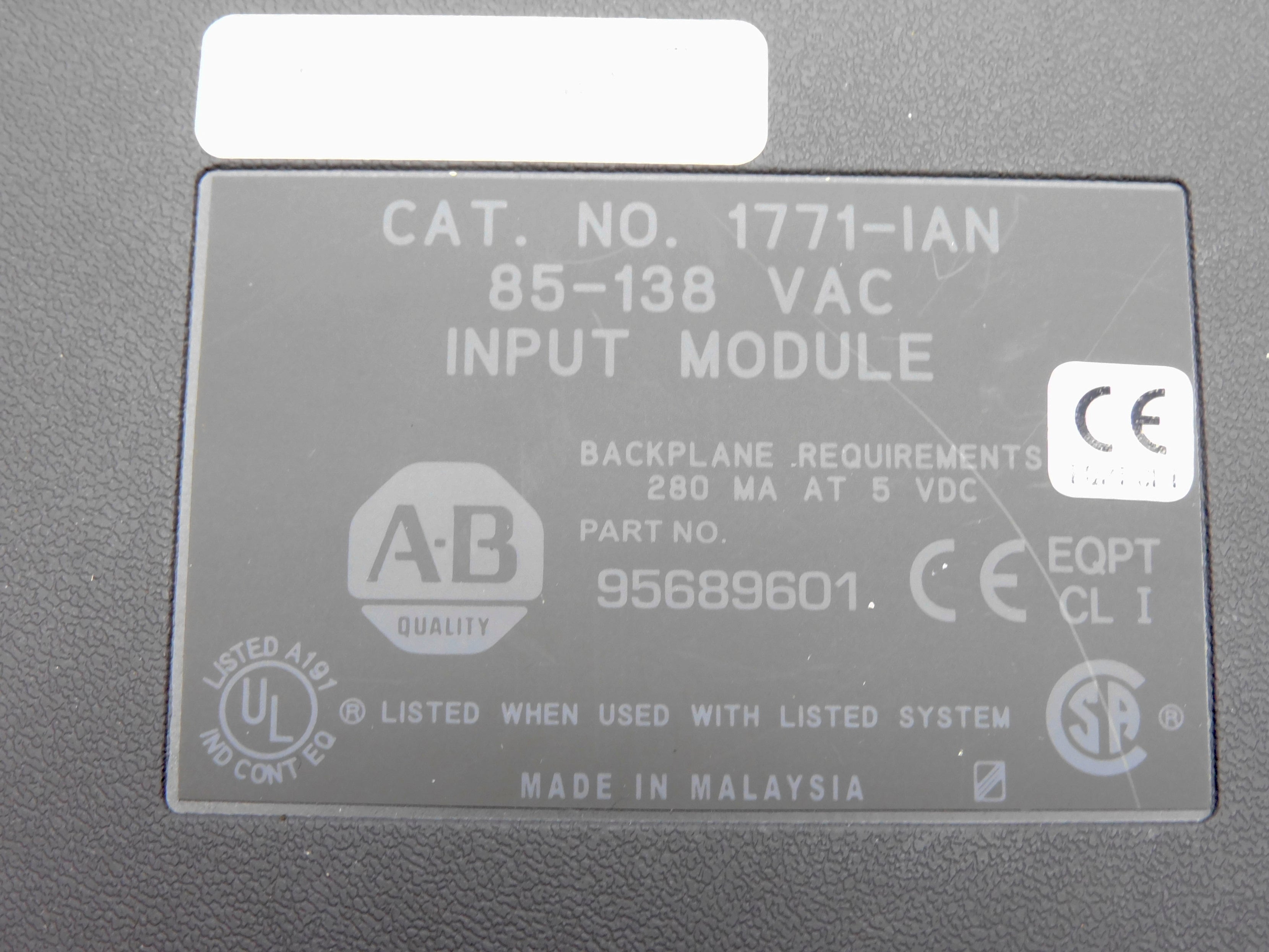 ALLEN BRADLEY 1771-IAN 85-138VAC UNMP
