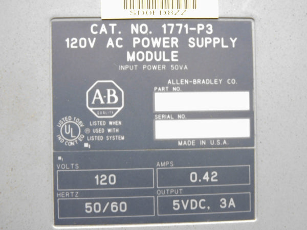 ALLEN BRADLEY 1771-P3 REMAN
