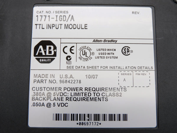 ALLEN BRADLEY 1771-IGD SER. A UNMP