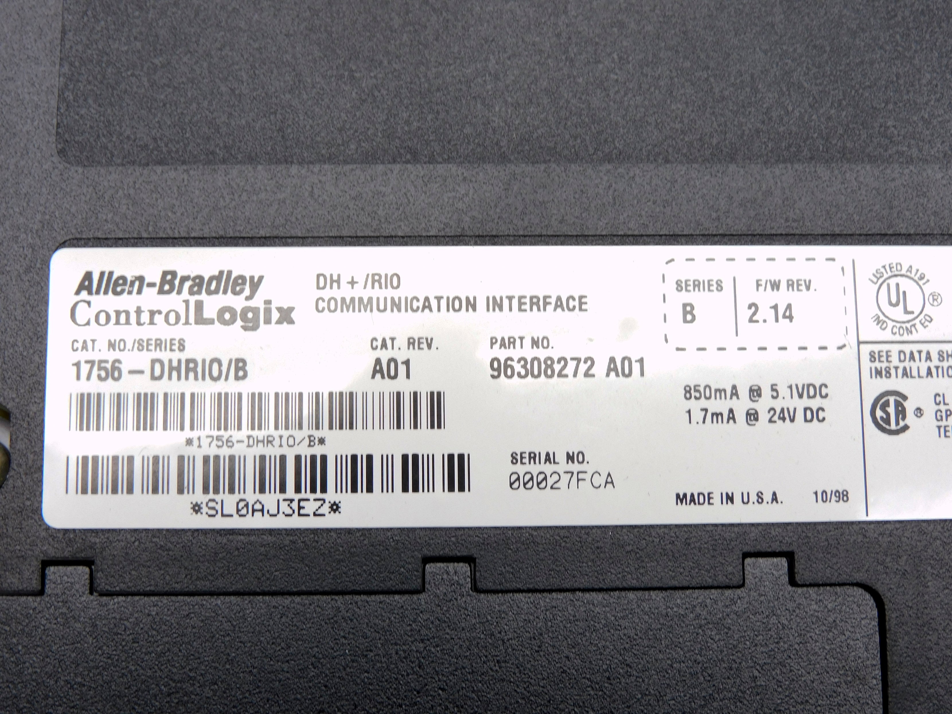ALLEN BRADLEY 1756-DHRIO SER. B/ F/W 2.14 UNMP
