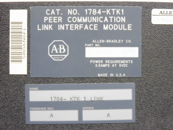 ALLEN BRADLEY 1784-KTK1 SER. A F/W A UNMP