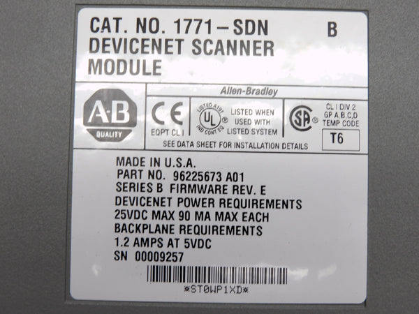 ALLEN BRADLEY 1771-SDN SER. B F/W E UNMP