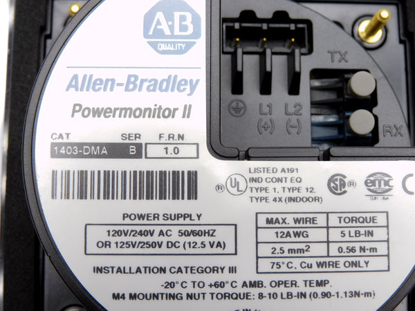 ALLEN BRADLEY 1403-DMA SER. B 120/240VAC F/W 1.0 (BR/WH) NSMP