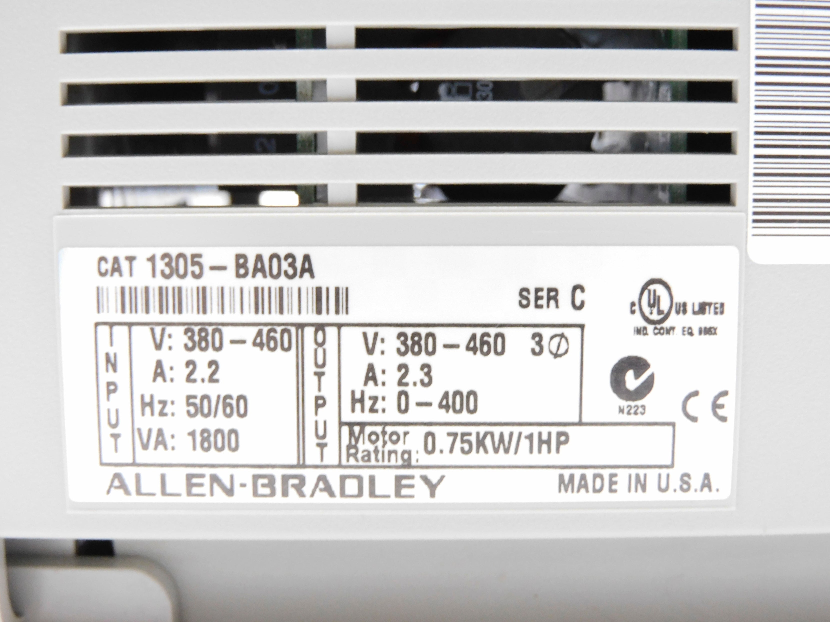 ALLEN BRADLEY 1305-BA03A SER. C F/W 6.01 (BR/WH) NSMP