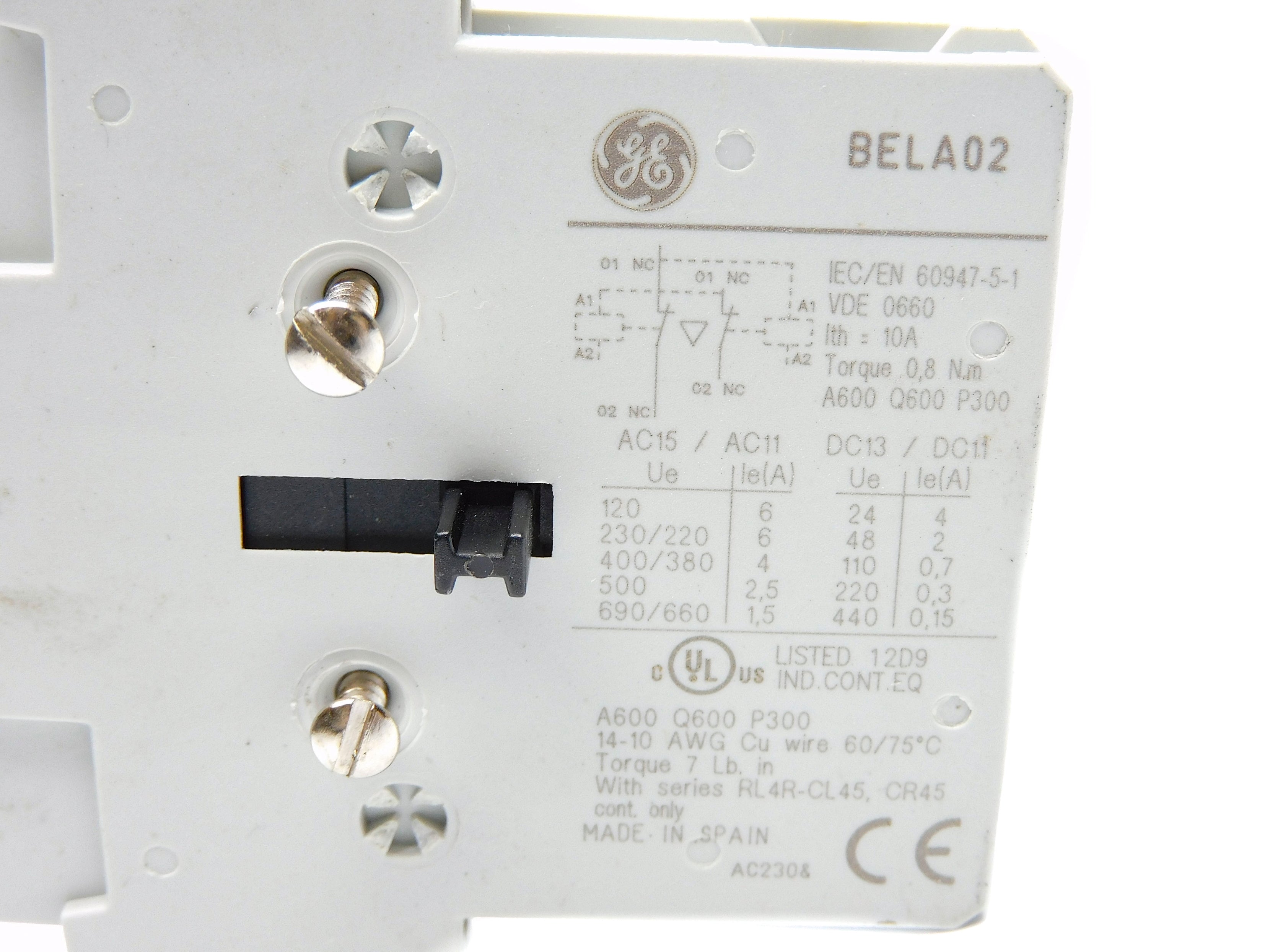 GENERAL ELECTRIC BELA02 UNMP