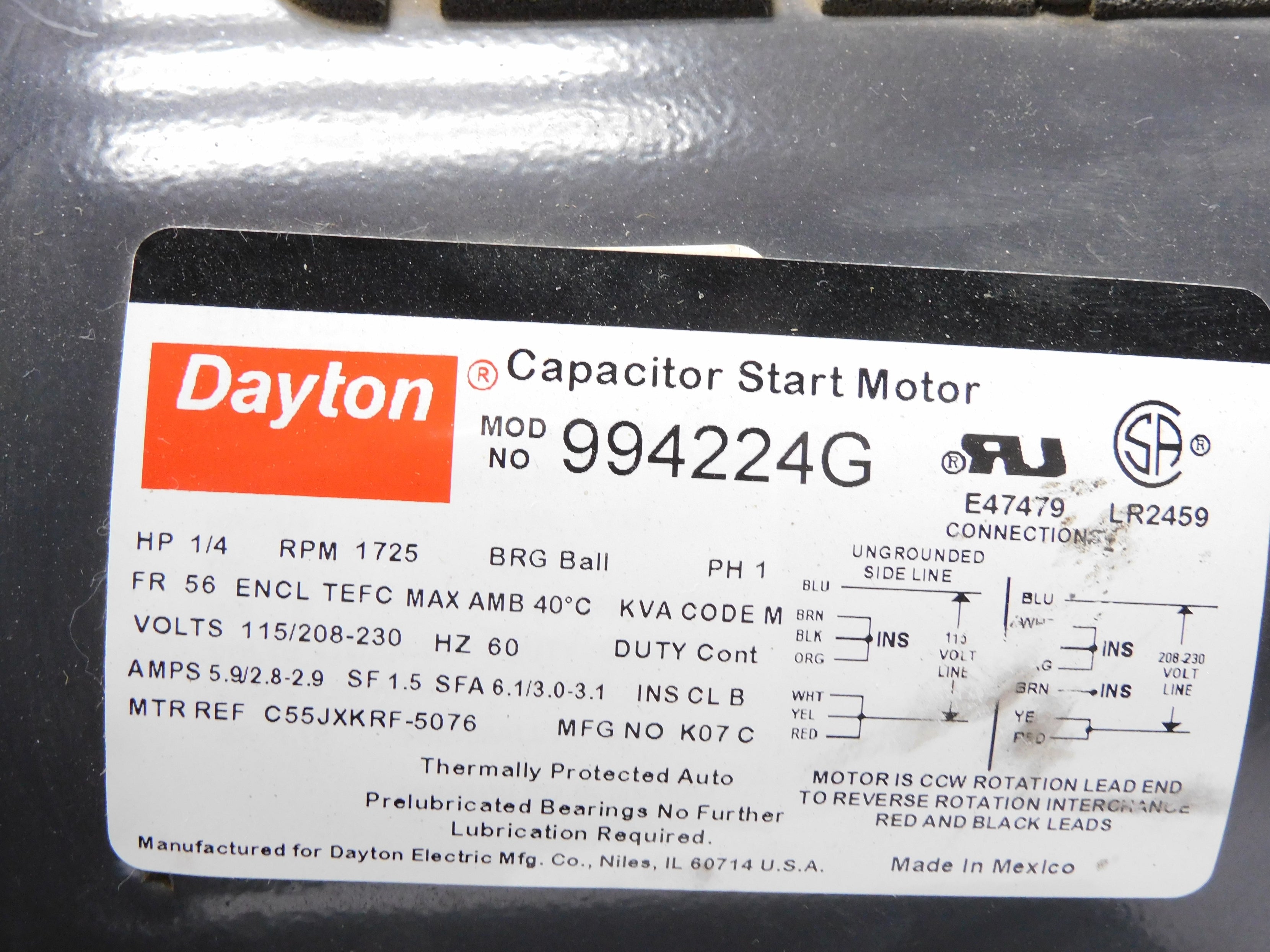 DAYTON 994224G 3XK45F NSNP