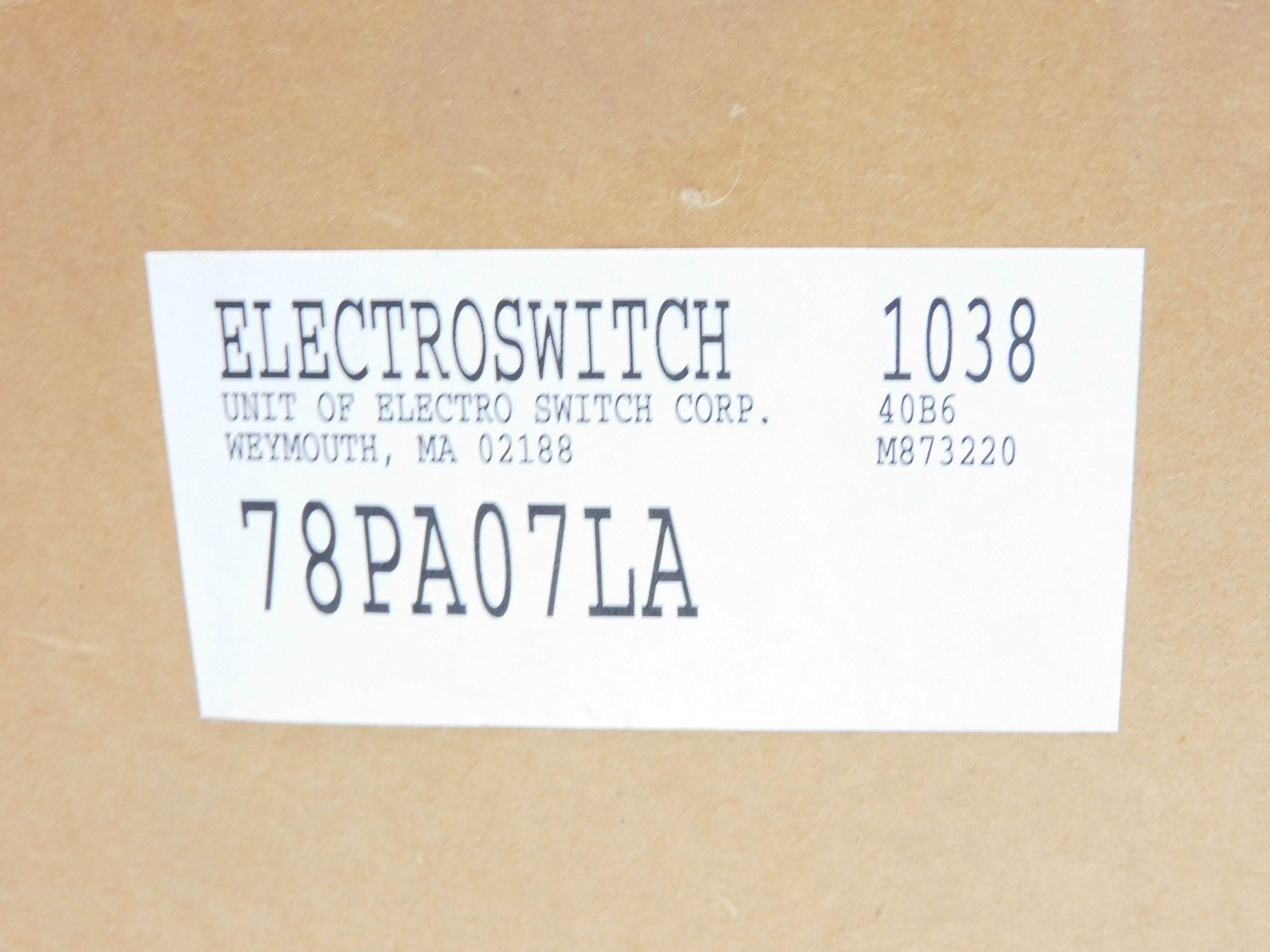 ELECTROSWITCH 78PA07LA SER. 24 NSMP