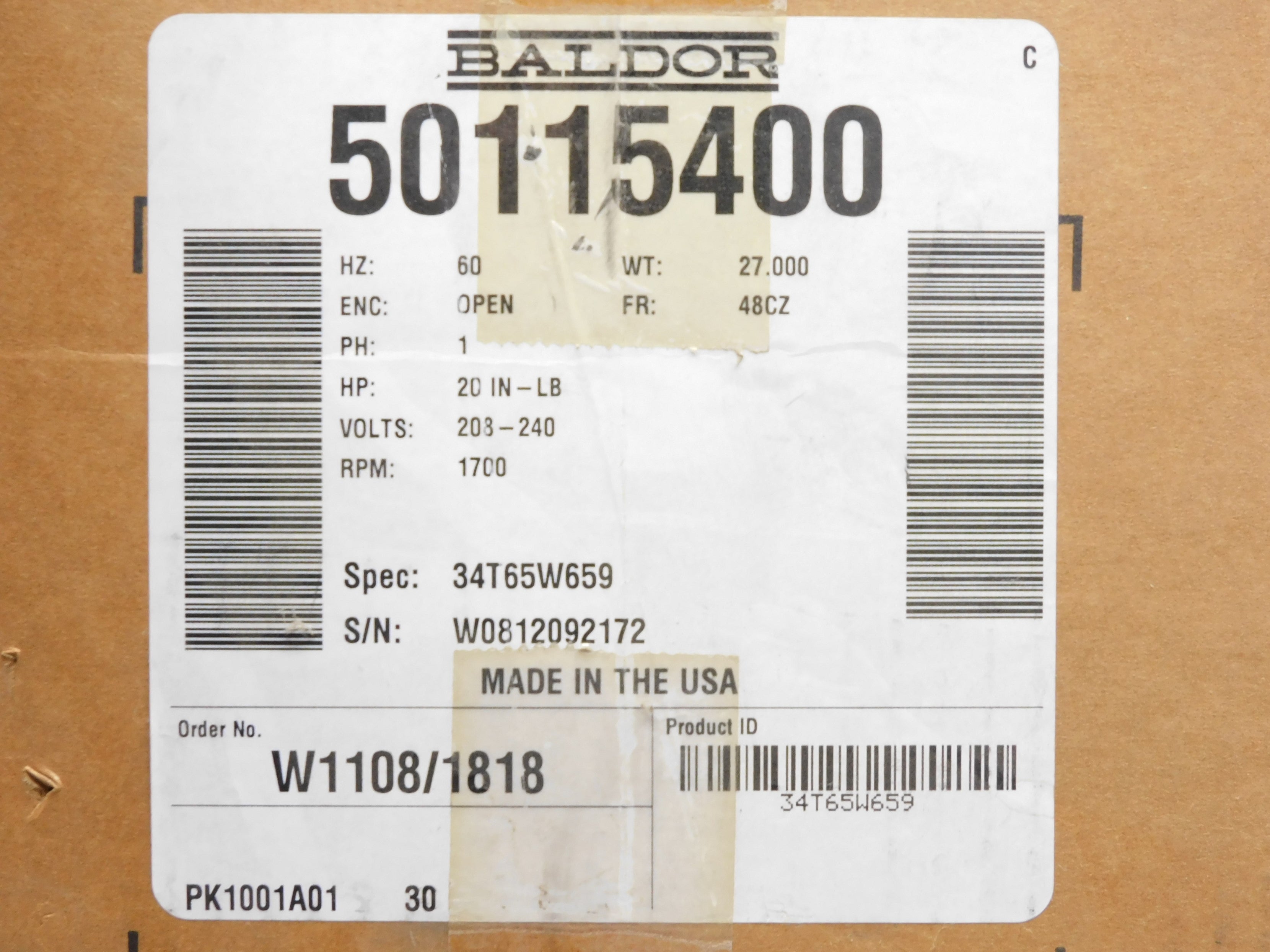 BALDOR 34T65W659 NSMP