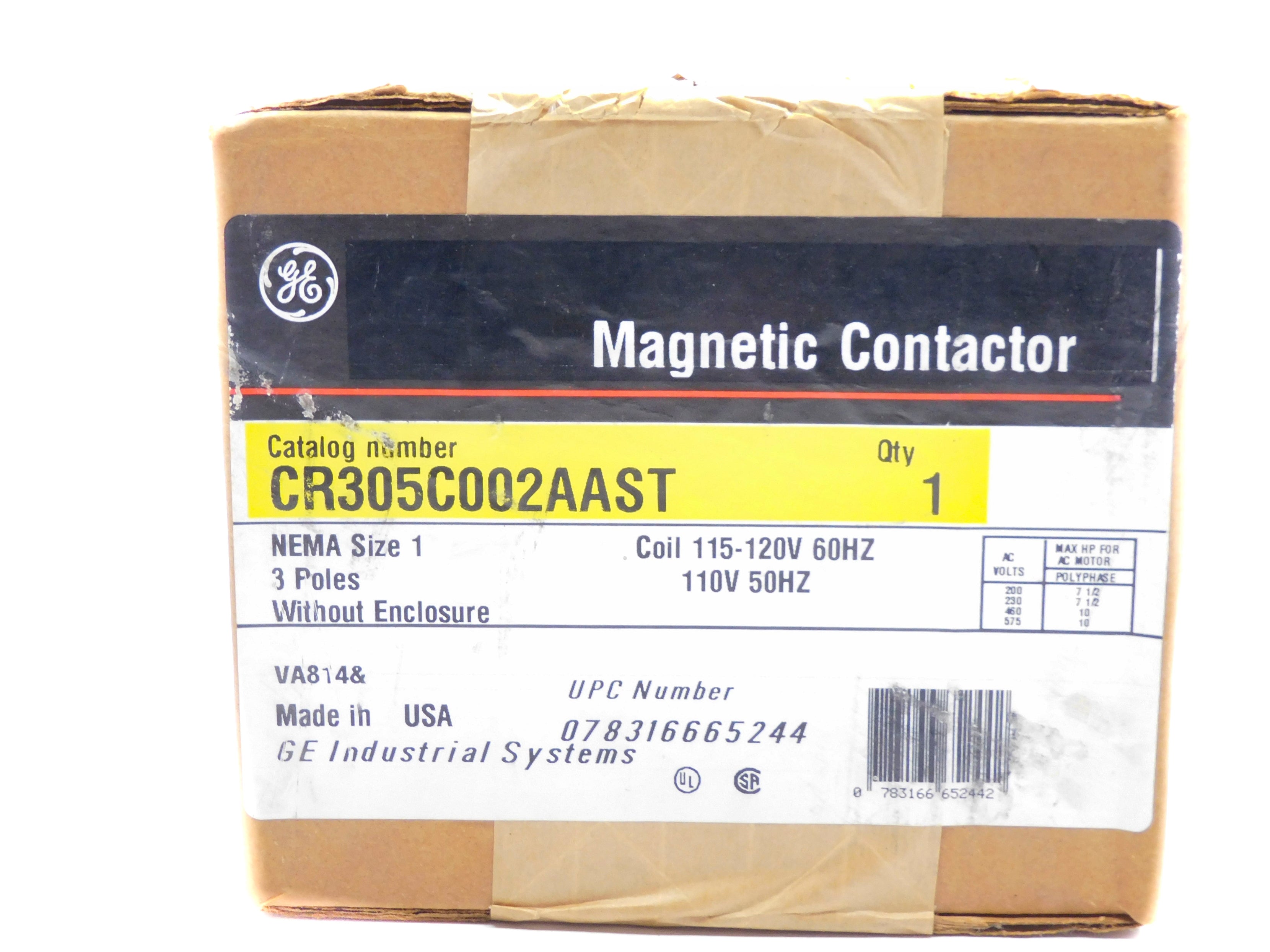 GENERAL ELECTRIC CR305C002AAST 115-120V 110V NSFS
