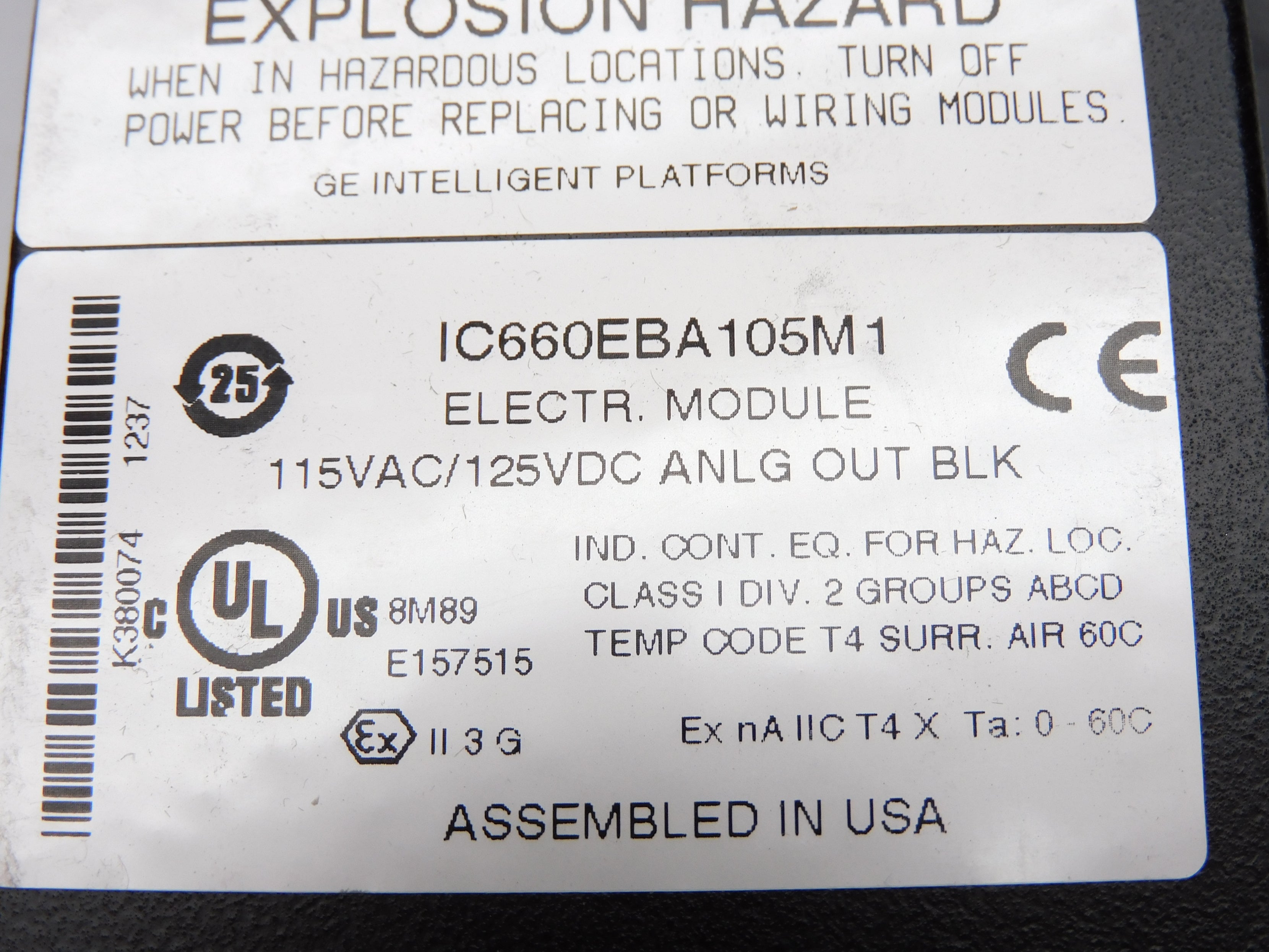 GENERAL ELECTRIC IC660BBA105N1 NSMP