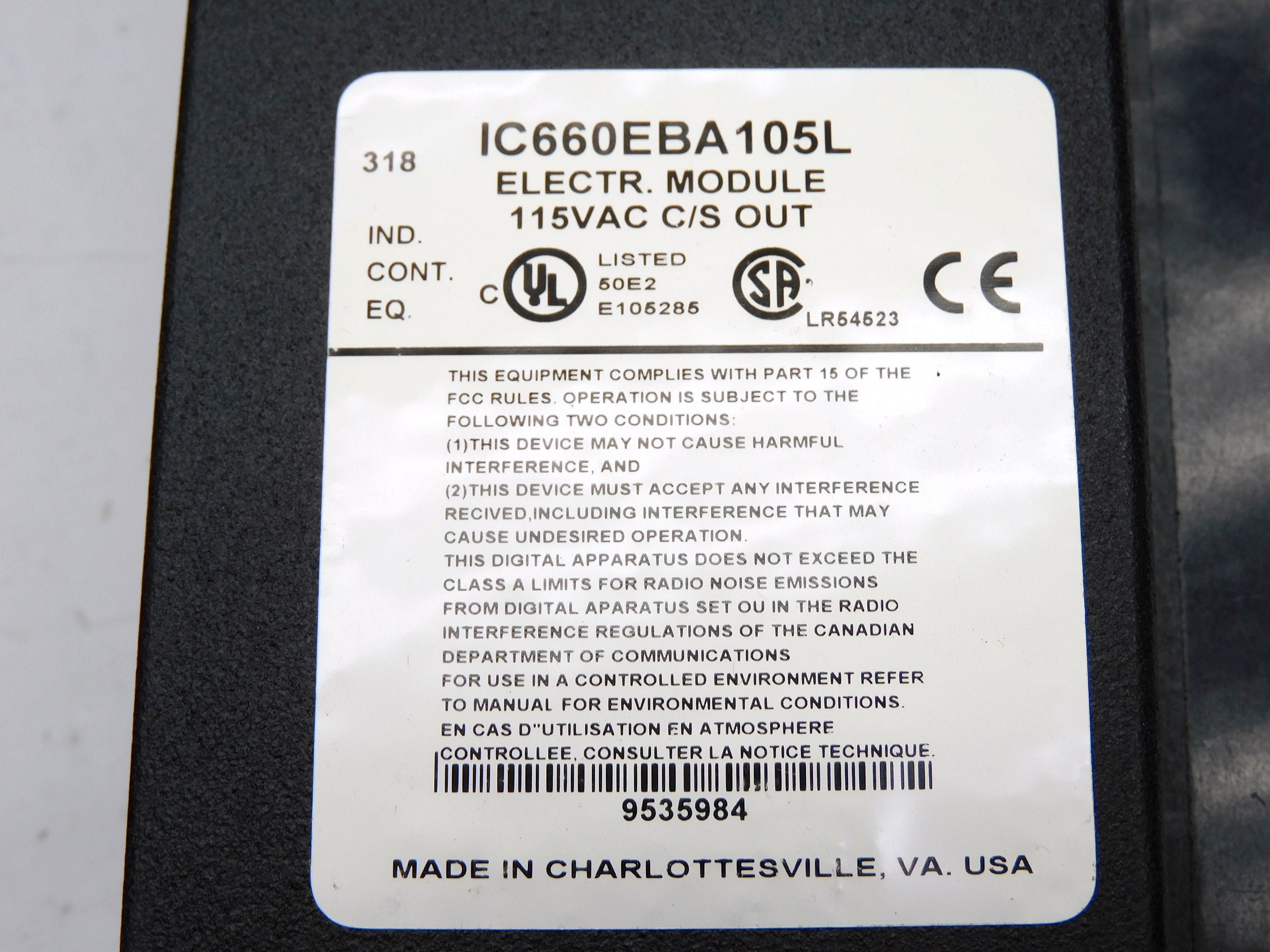 GE FANUC IC660BBA105L NSMP