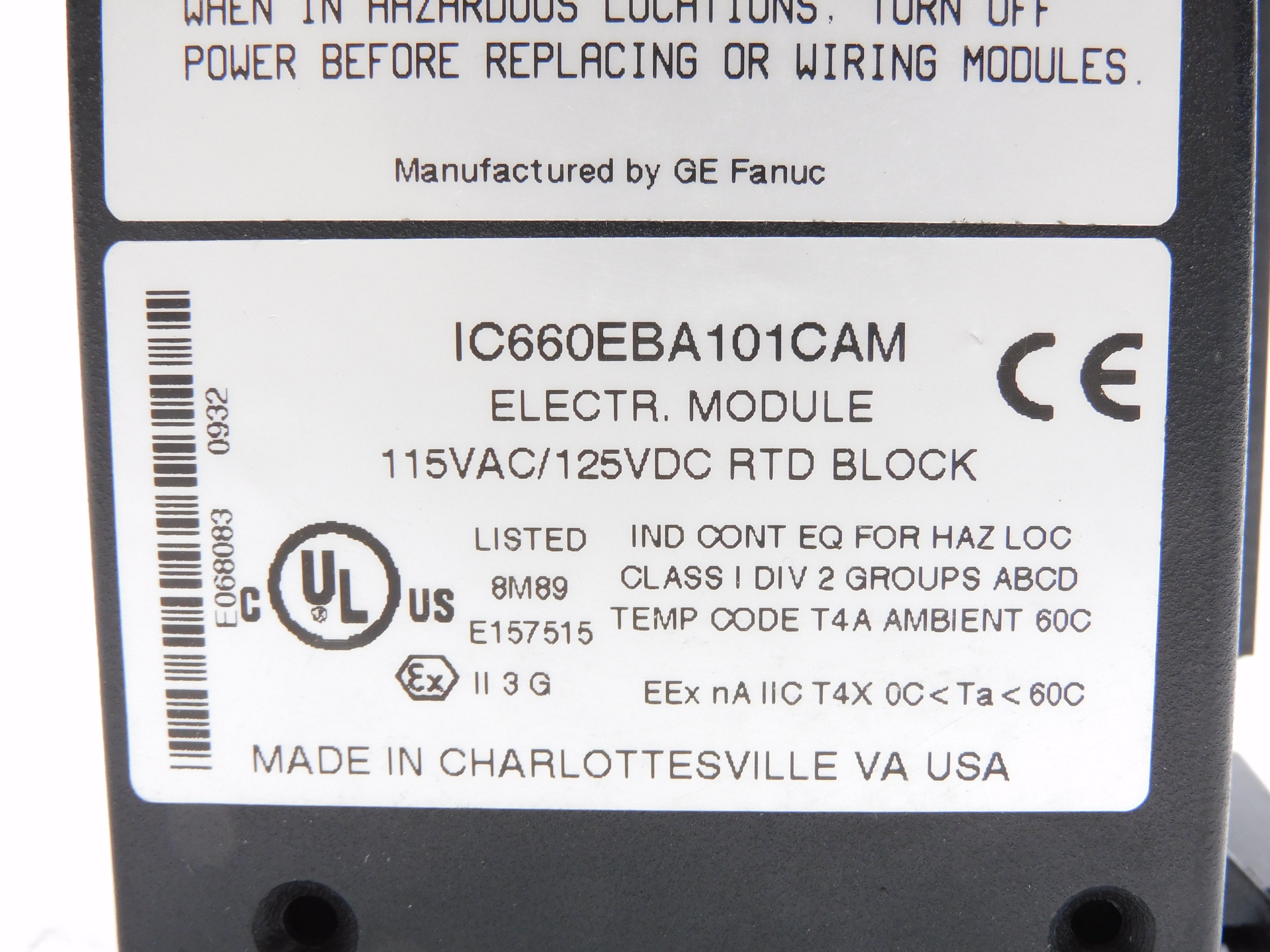 GE FANUC IC660EBA101CAM REMAN