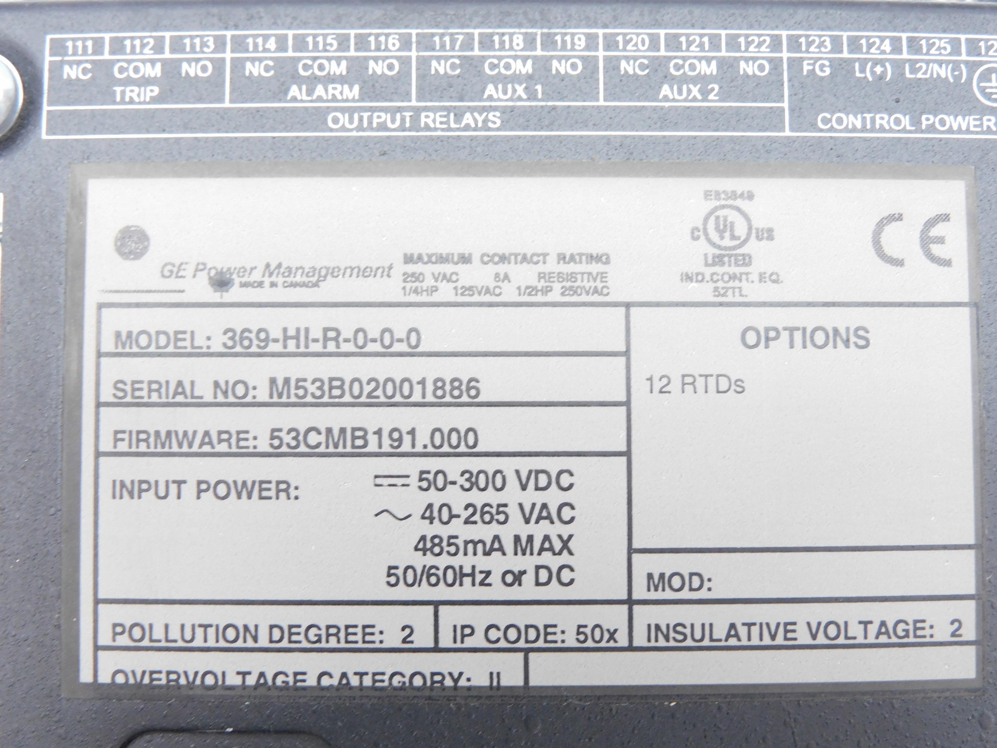 GENERAL ELECTRIC 369-HI-R-0-0-0 NSNP