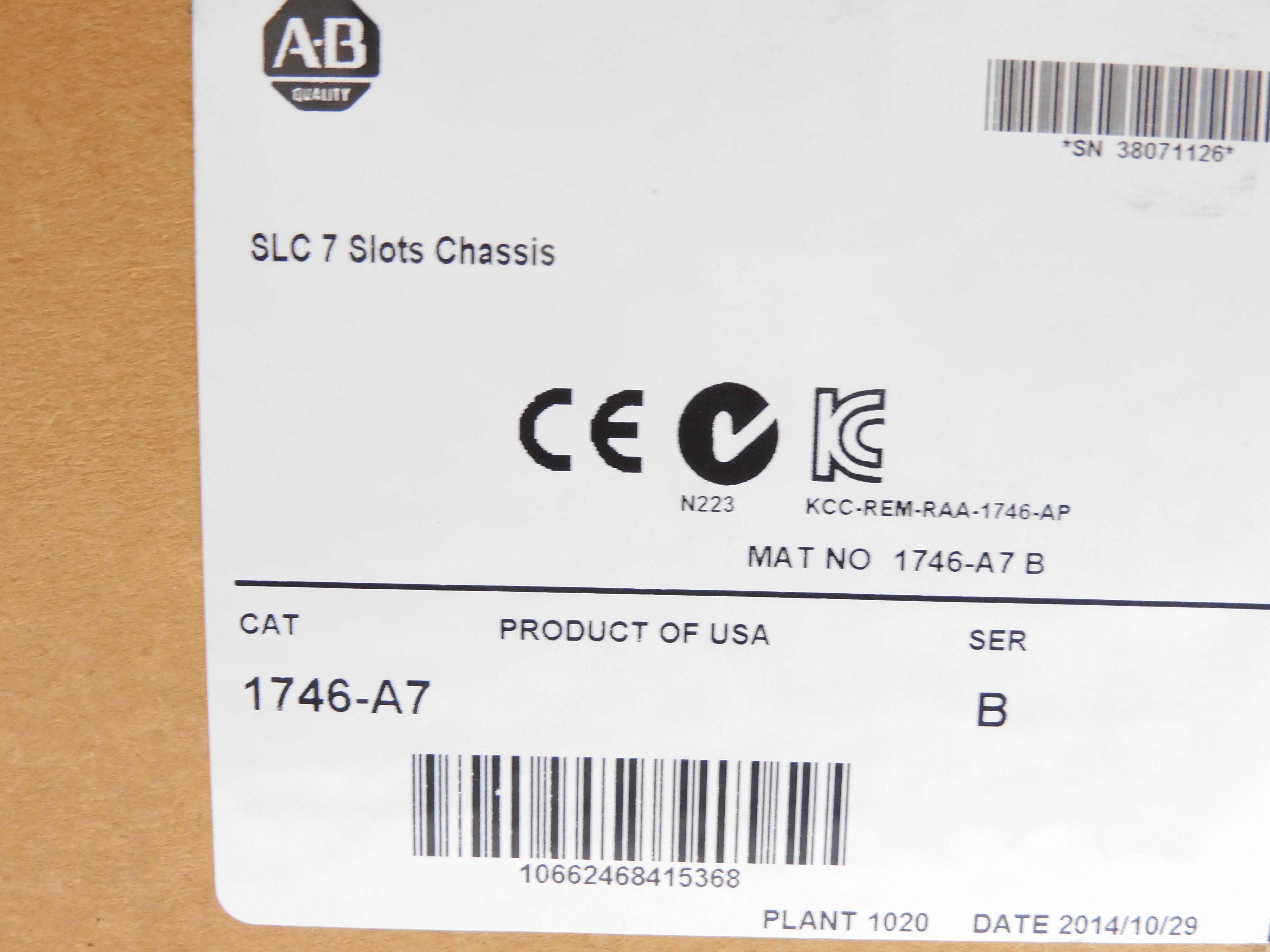 ALLEN BRADLEY 1746-A7 SER. B DATE: 2014 NSFS