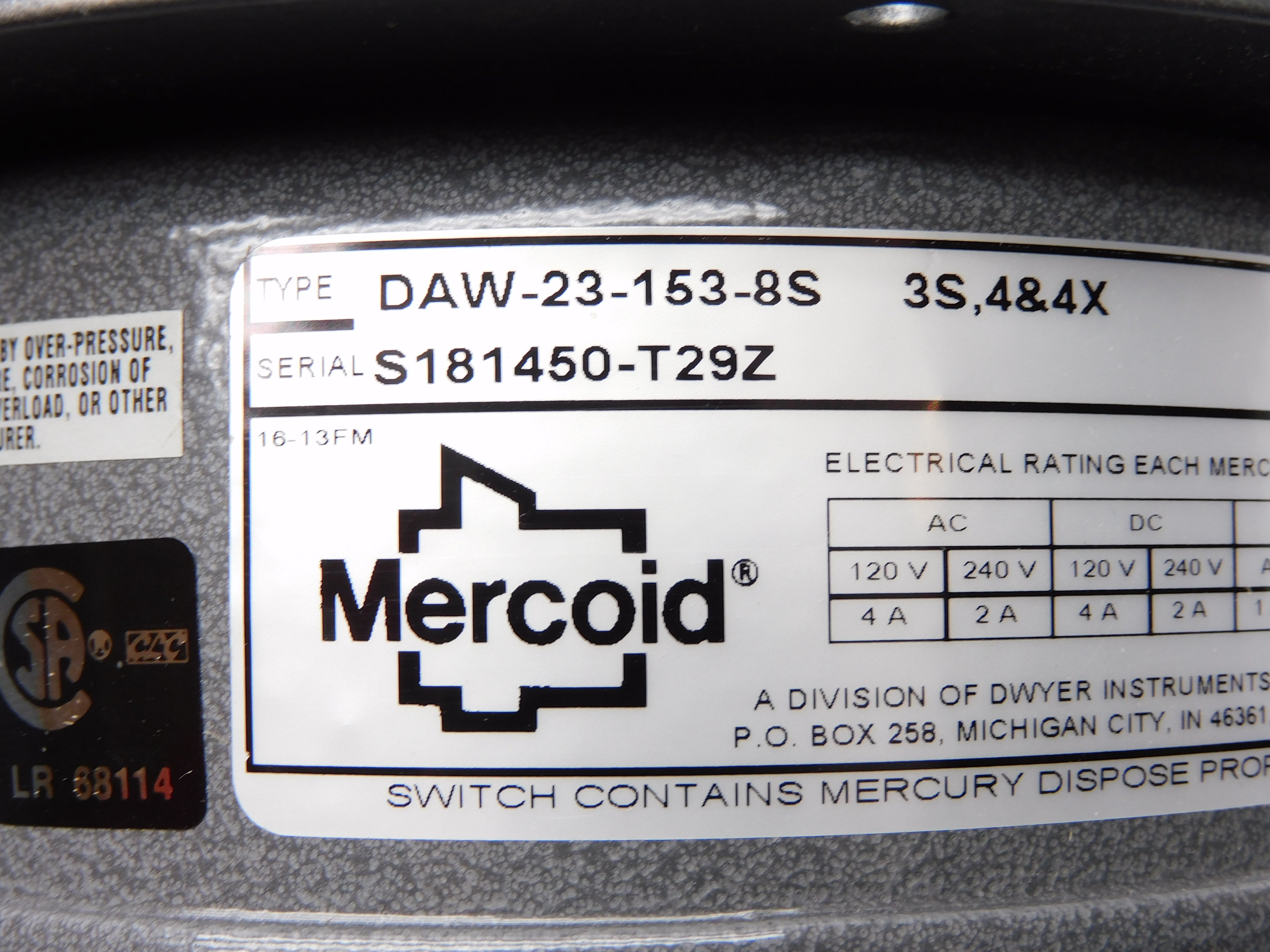 MERCOID DAW-23-153-8A NSMP