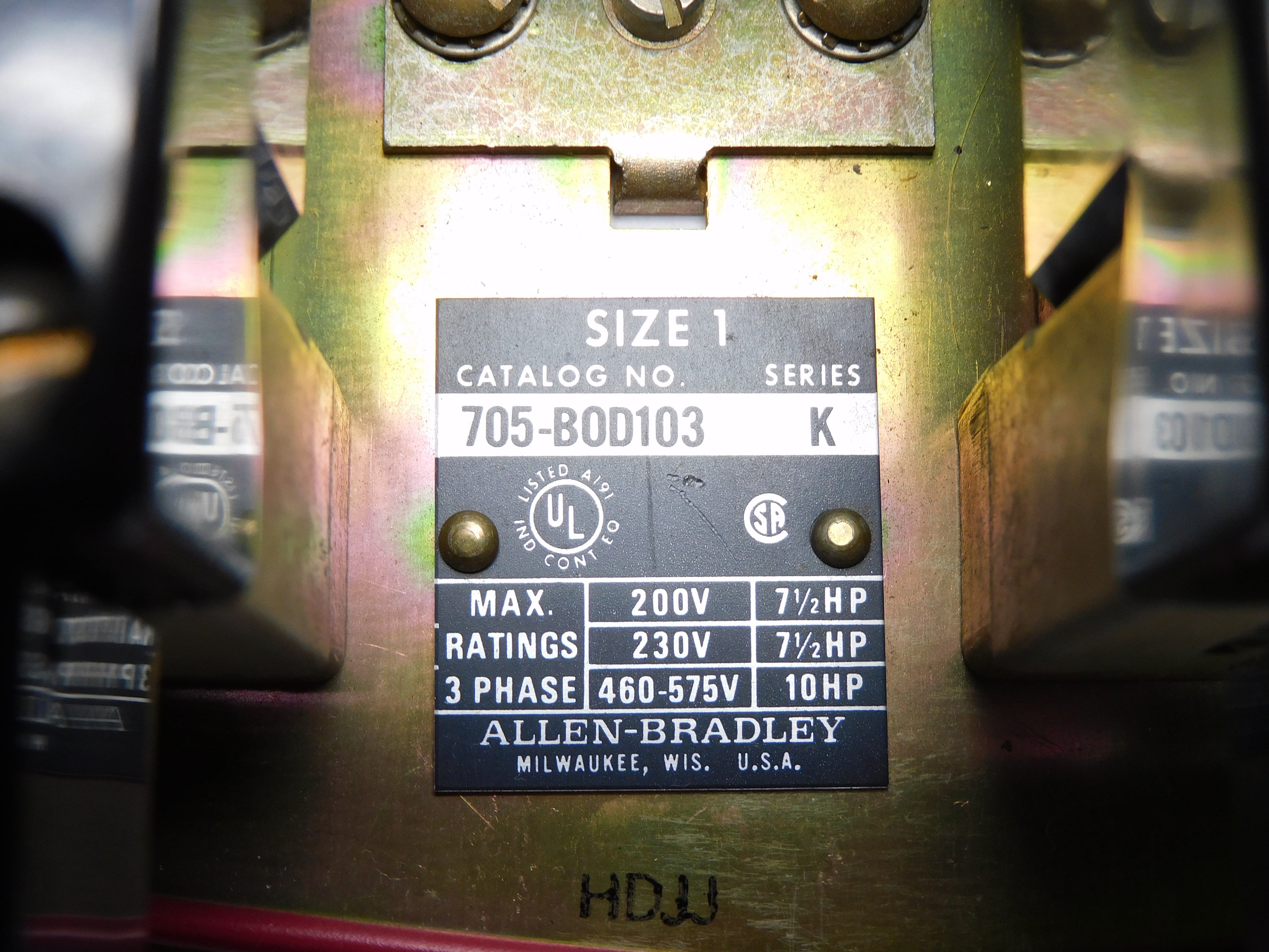 ALLEN BRADLEY 705-BOD103 SER. K UNMP