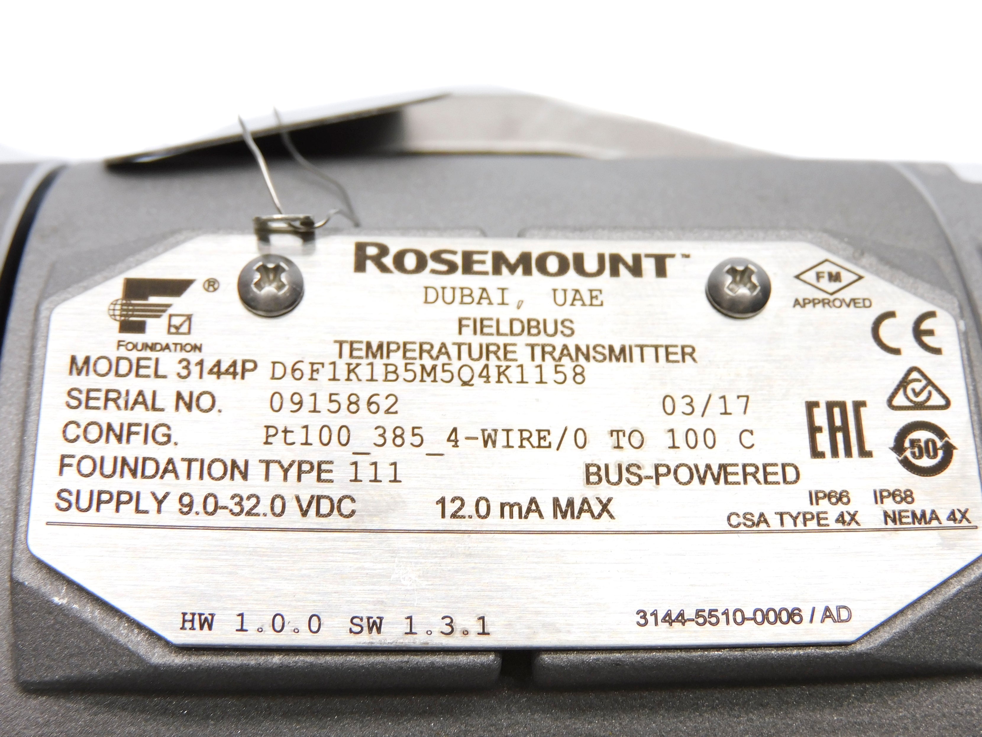 ROSEMOUNT 3144PD6F1K1B5M5Q4K1158 NSMP