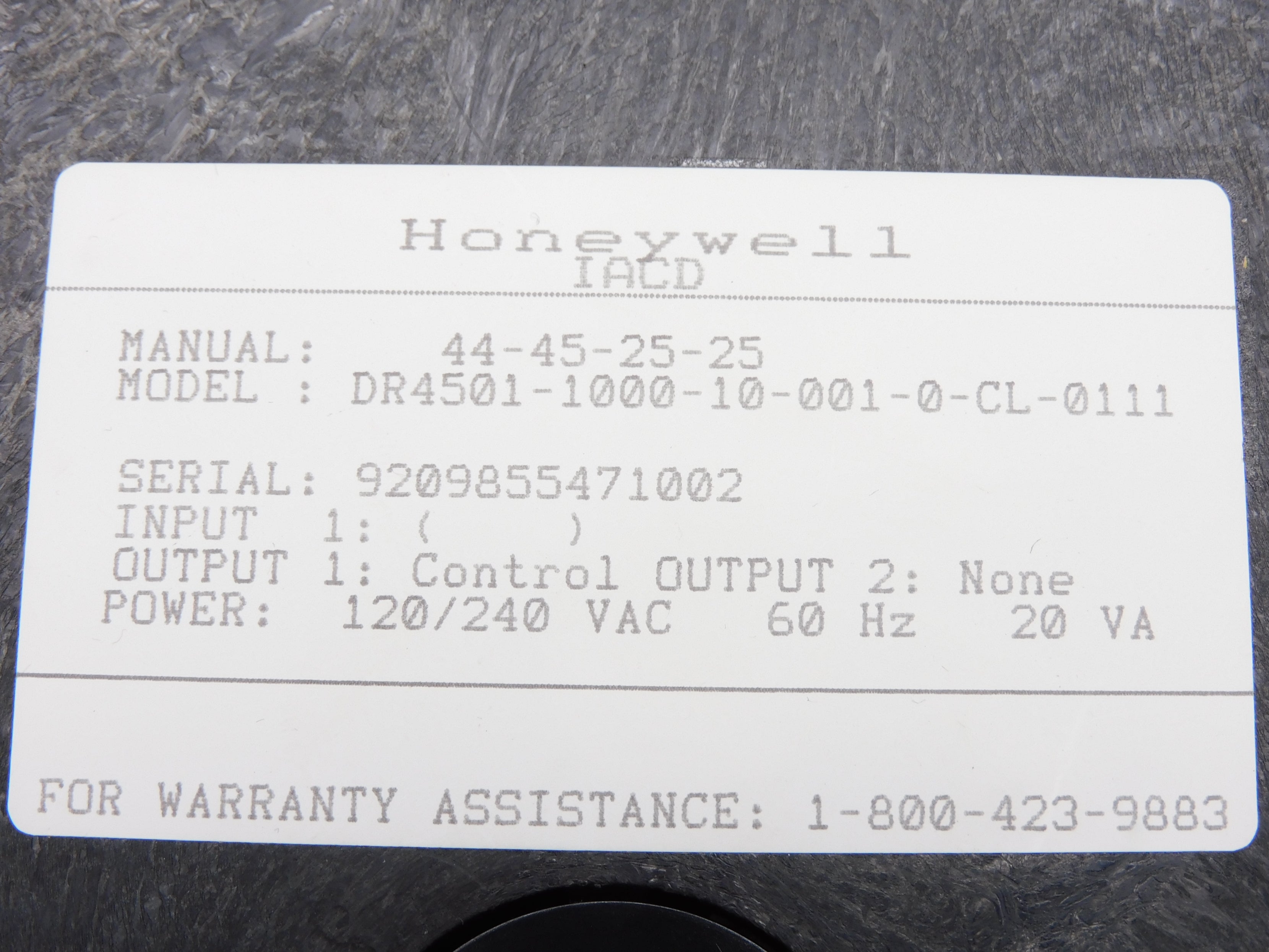 HONEYWELL DR4501-1000-10-001-0-CL-0111 UNMP