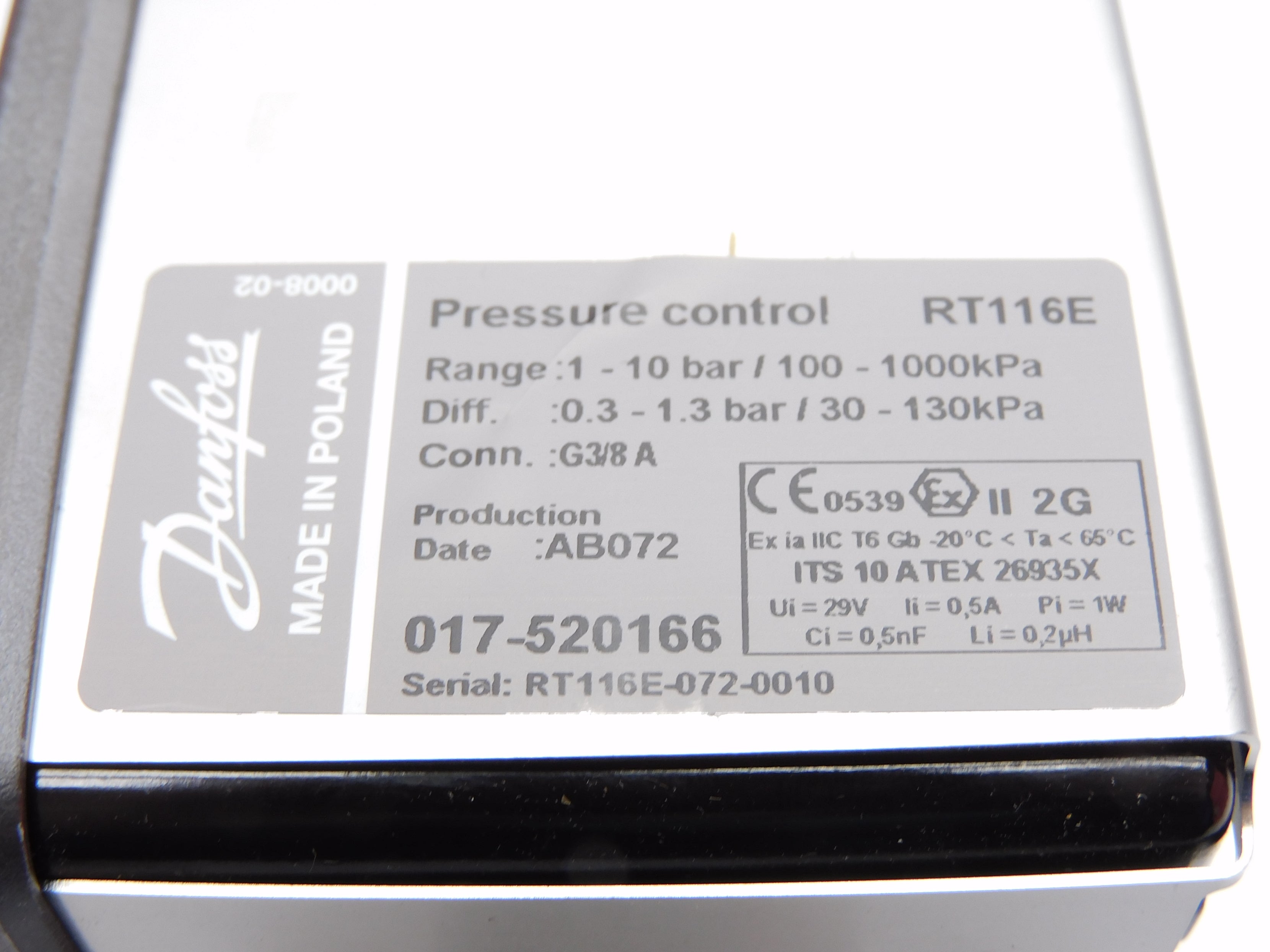 DANFOSS RT116E 017-520166 NSMP