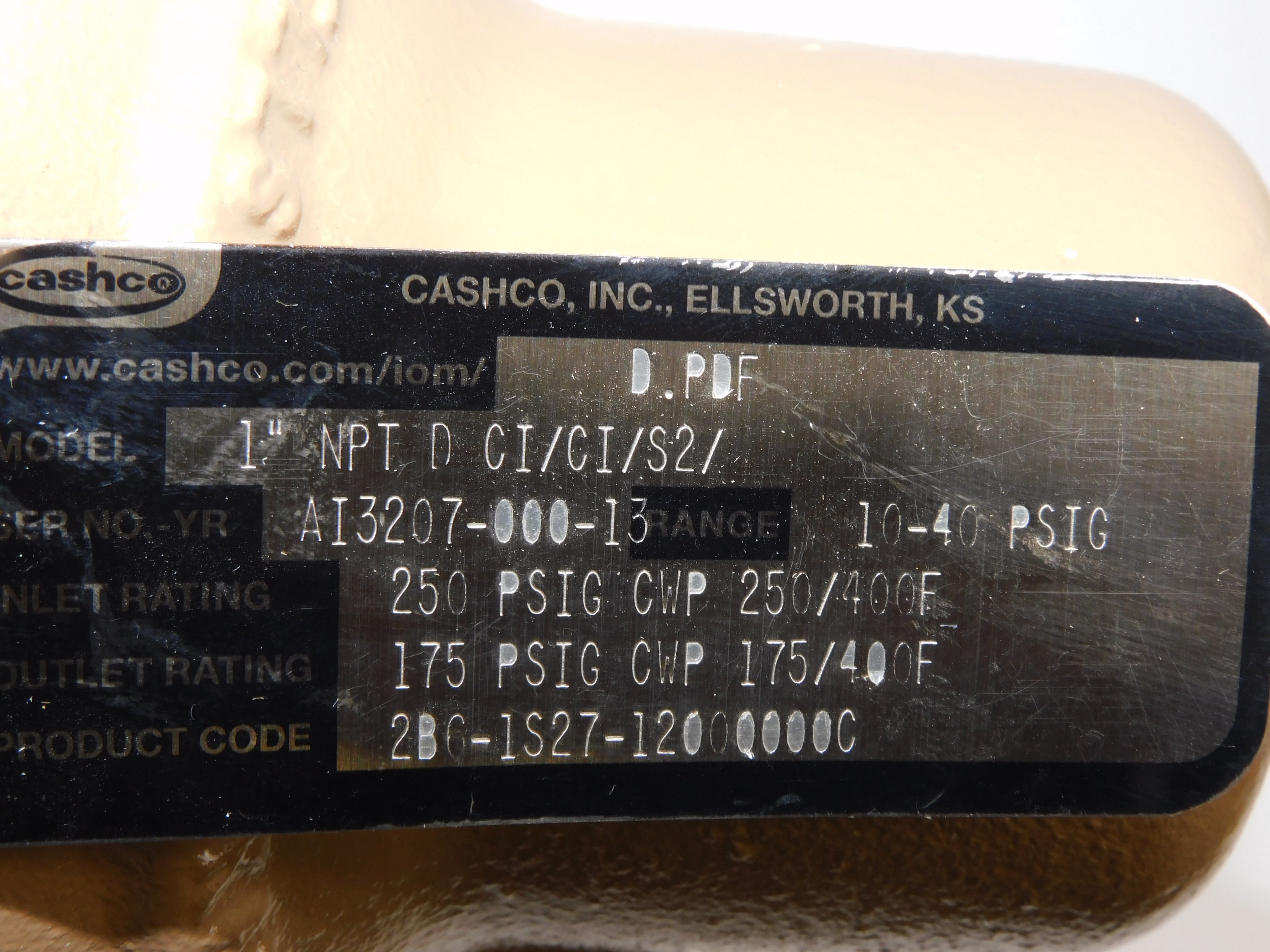 CASHCO 1"-NPTDCI/CI/S2 10-40PSIG NSNP