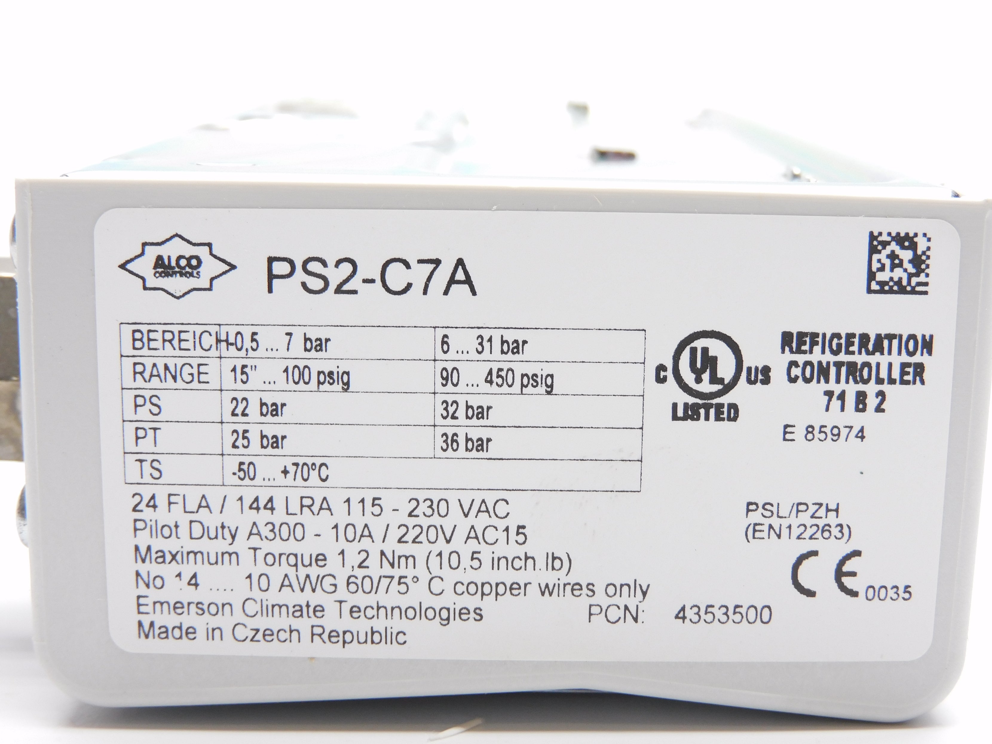 ALCO CONTROLS PS2-C7A NSMP