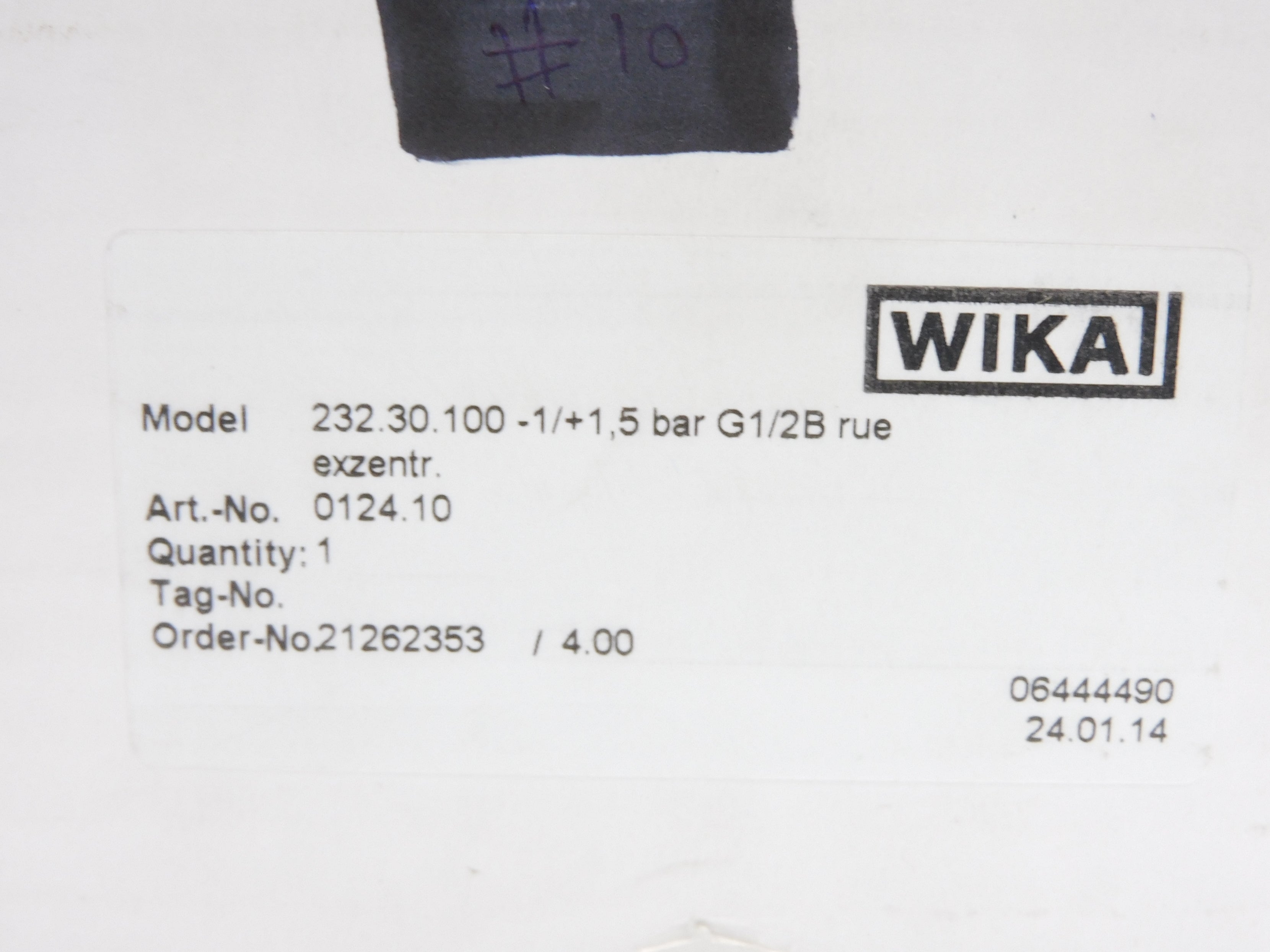 WIKA 232.30.100 0124.10 -1.0-1.5BAR NSMP