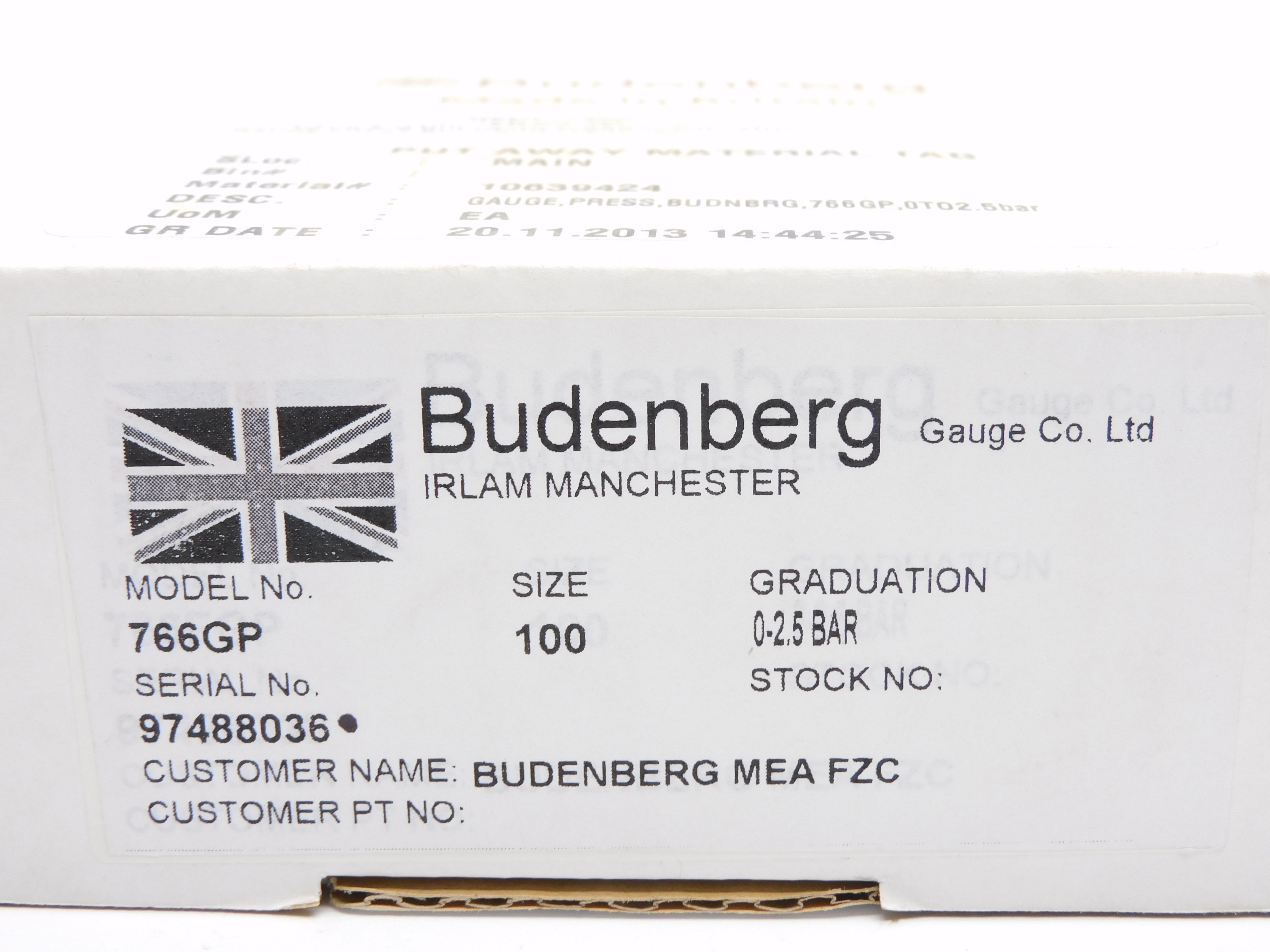 BUDENBERG 766GP 0-2.5BAR NSMP