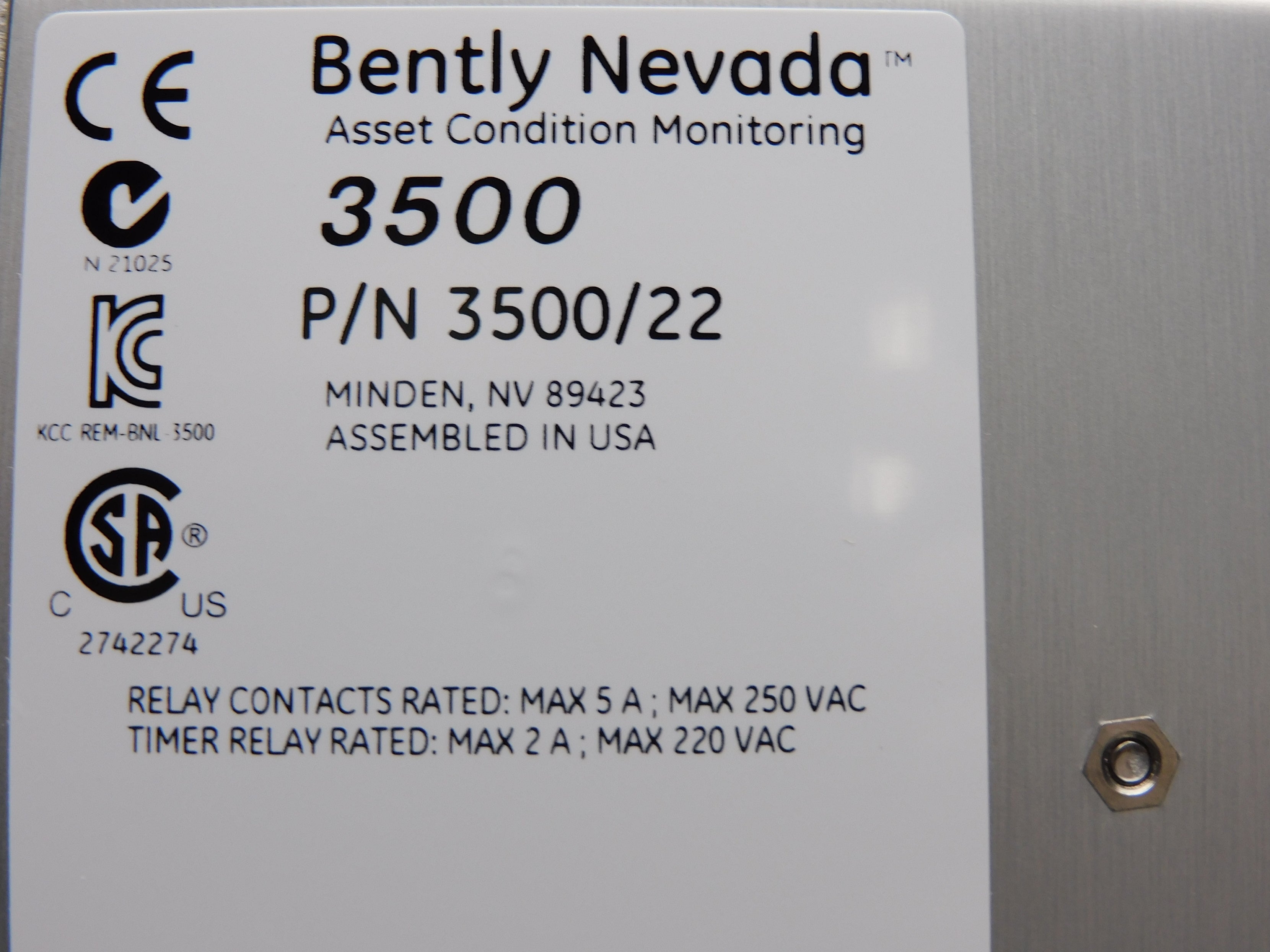 BENTLY NEVADA 3500/22 146031-01 NSNP