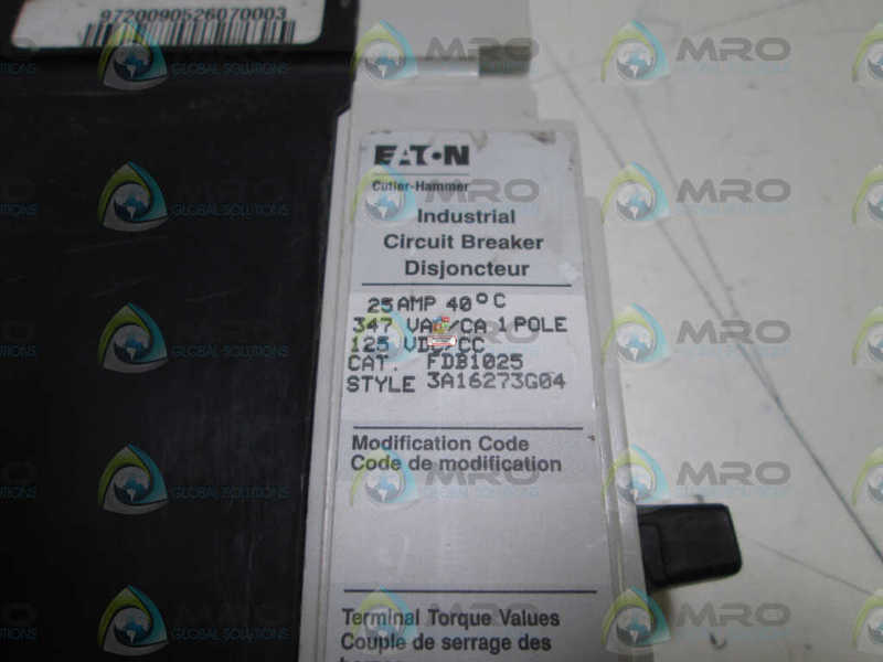 EATON CIRCUIT BREAKER FDB1025  NSNP