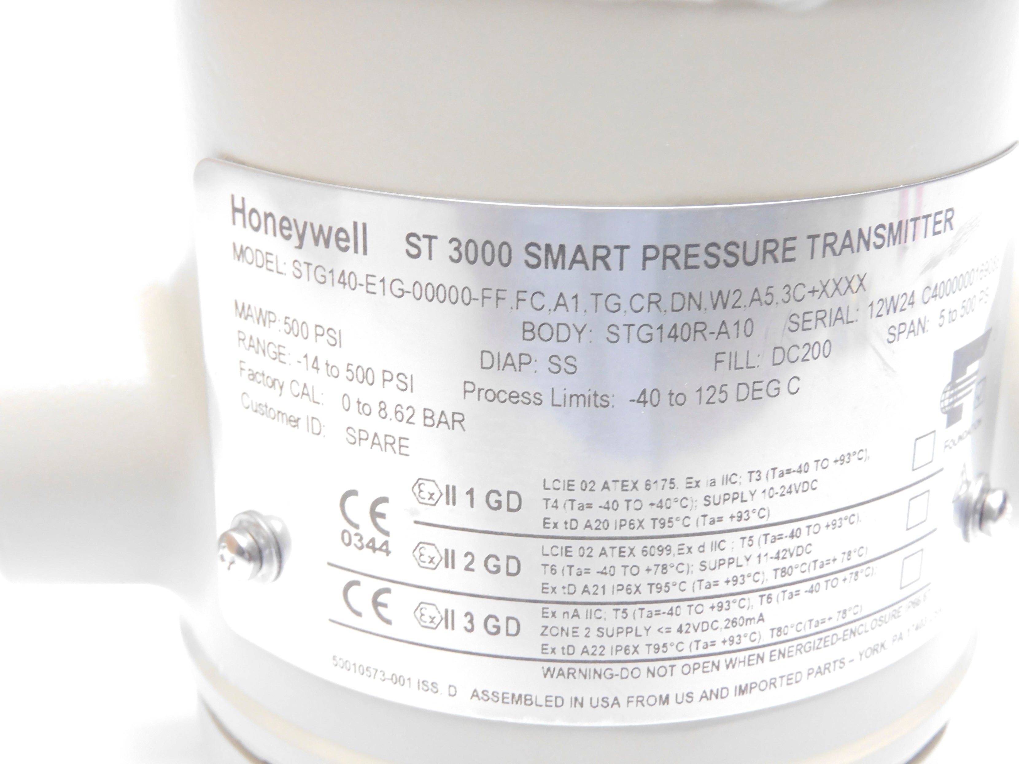 HONEYWELL STG140-E1G-00000-FF,FC,A1,TG,CR,DN,W2,A5,3C+XXXX NSMP
