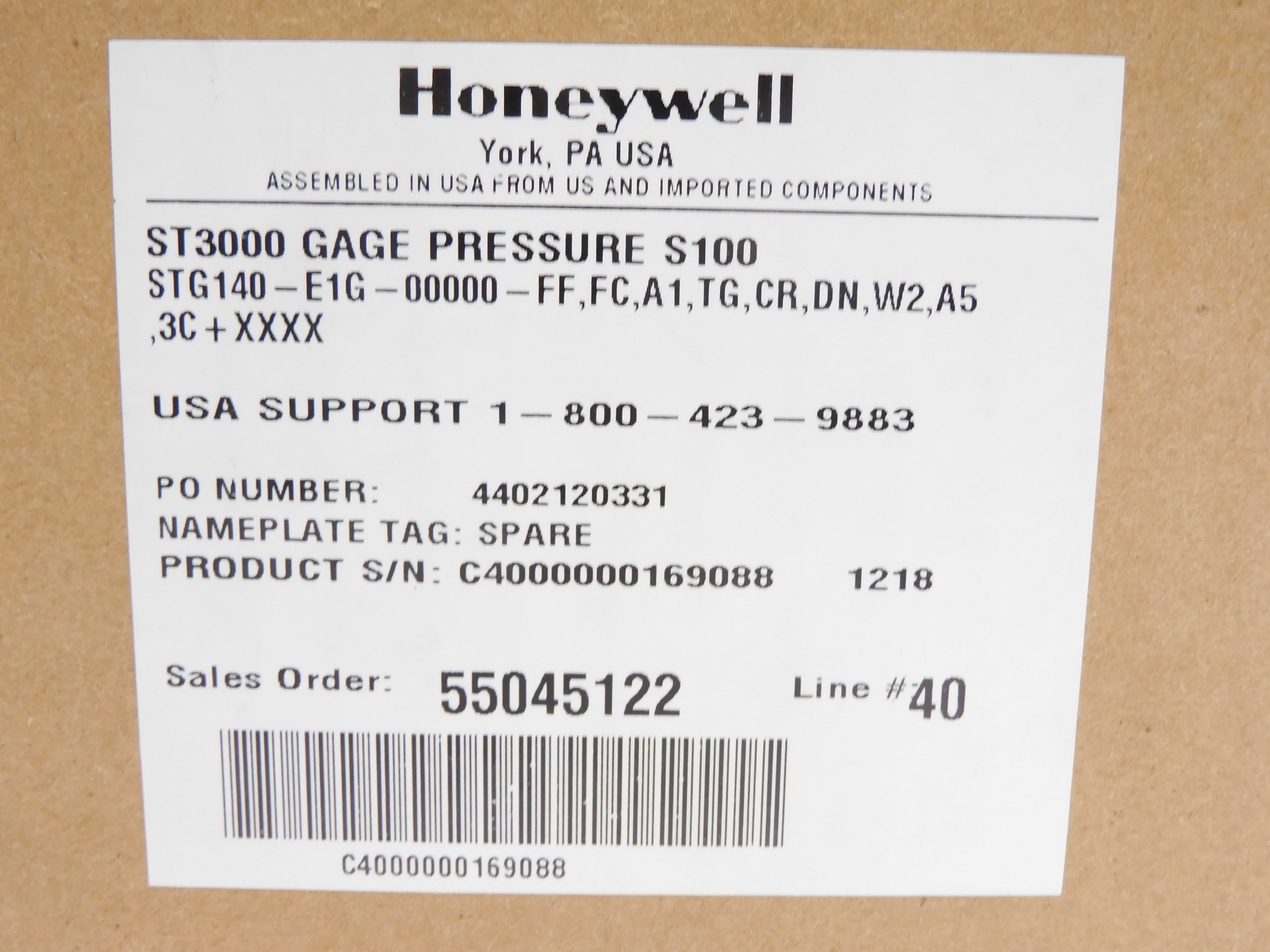 HONEYWELL STG140-E1G-00000-FF,FC,A1,TG,CR,DN,W2,A5,3C+XXXX NSMP