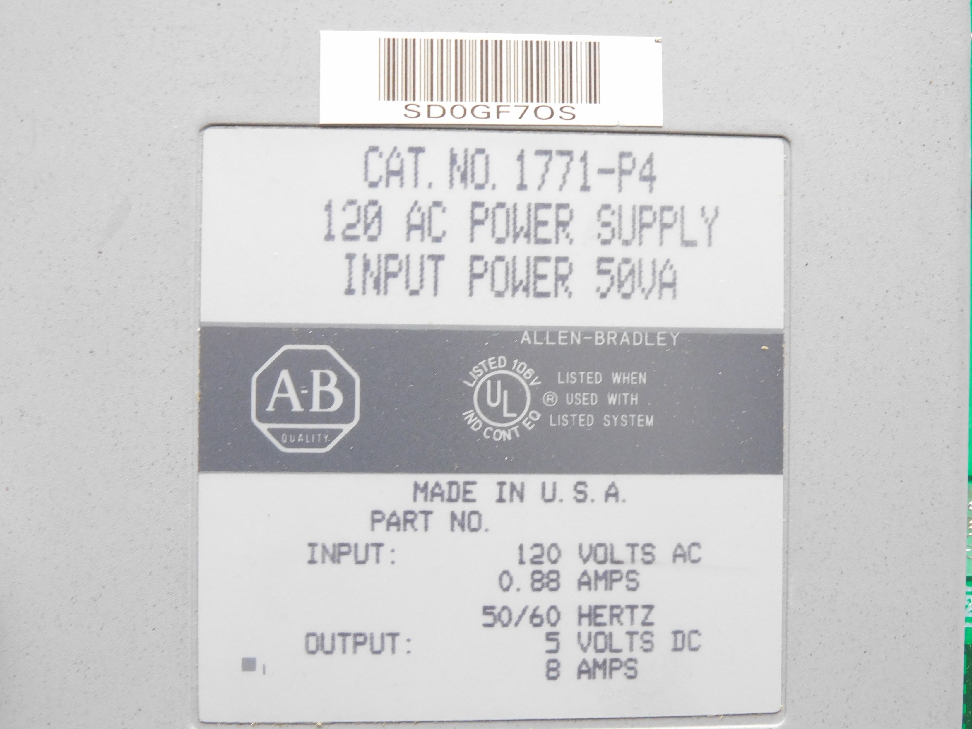 ALLEN BRADLEY 1771-P4 UNMP
