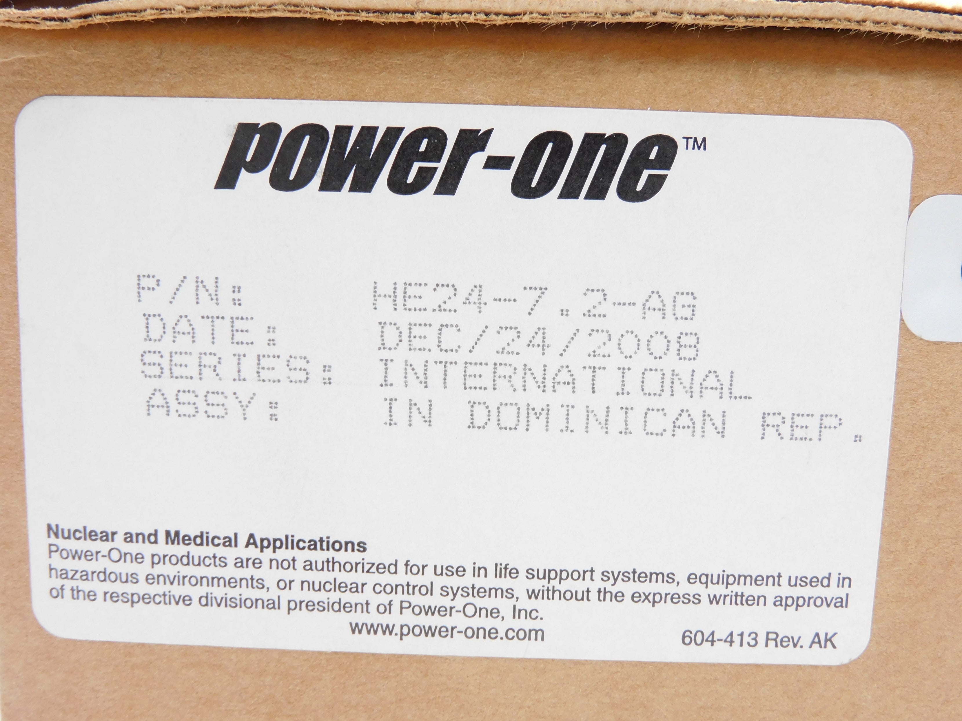 POWER-ONE HE24-7.2-AG 240VAC 4A NSMP